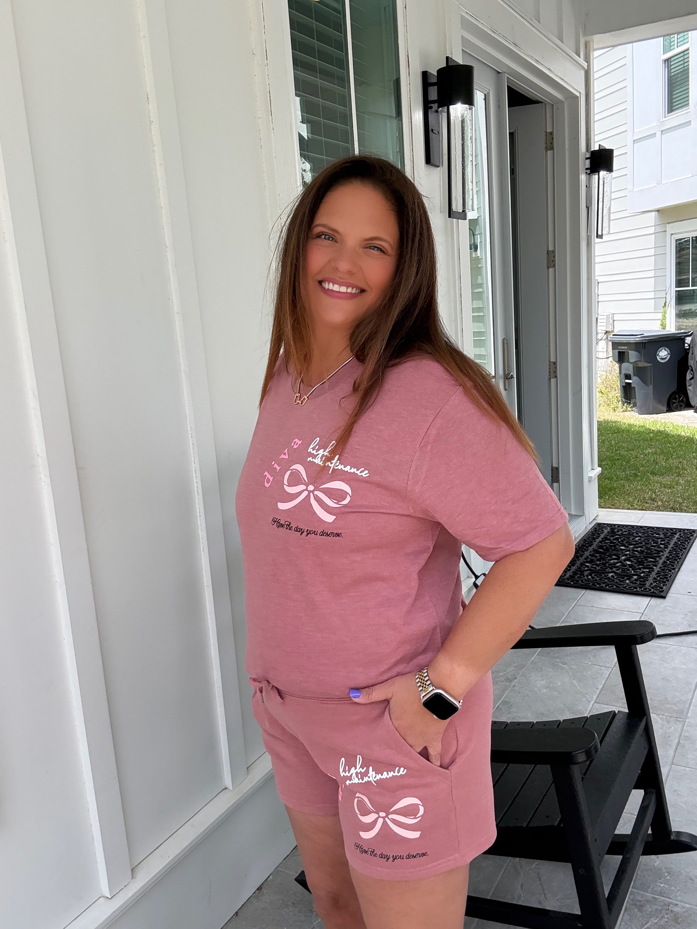 Diva Mauve Patch Tee by Southern Bliss (ARRAY) — Ships in 2-3 weeks - BFF Here