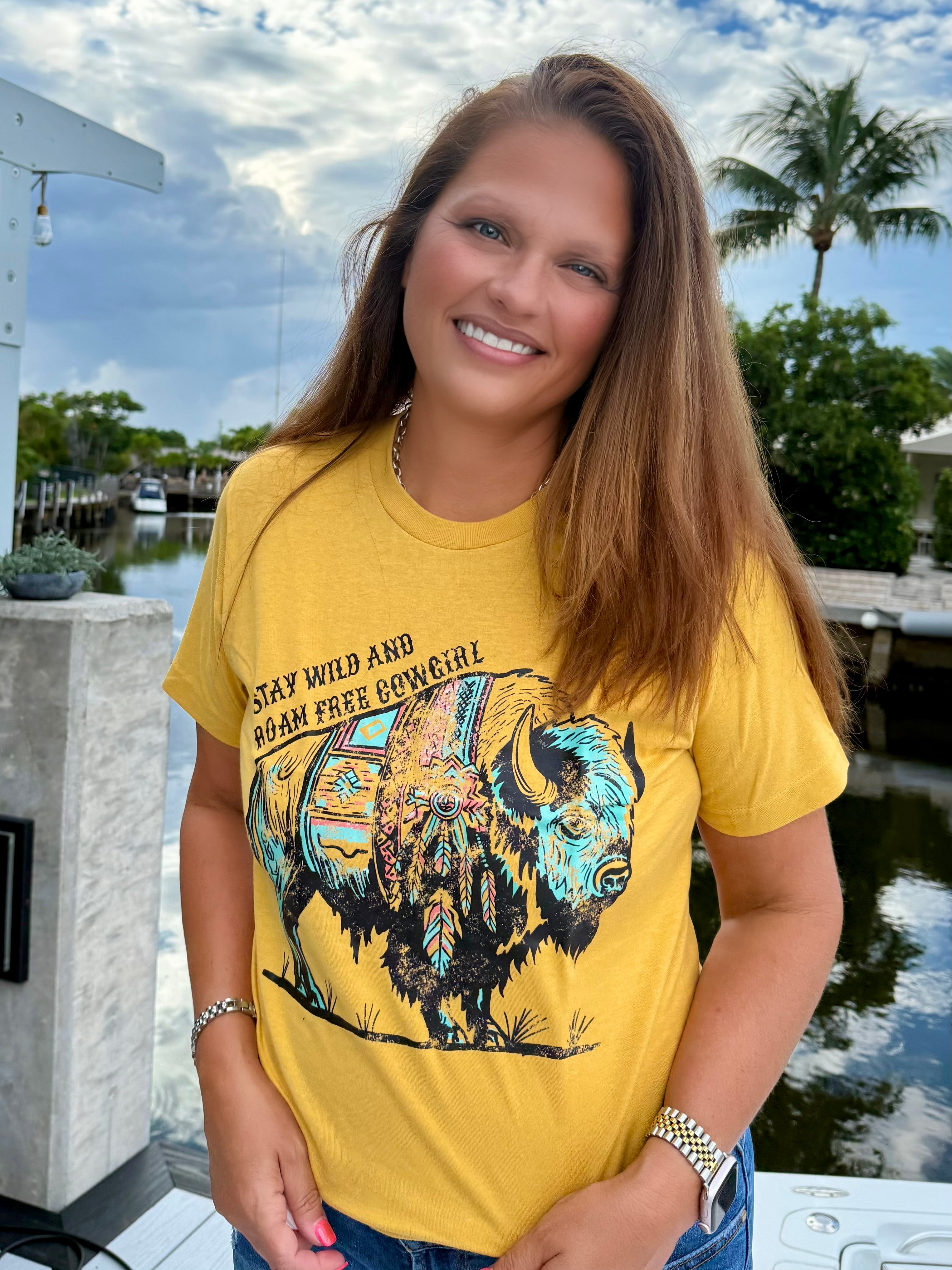 Stay Wild & Roam Free Cowgirl Tee - BFF Here