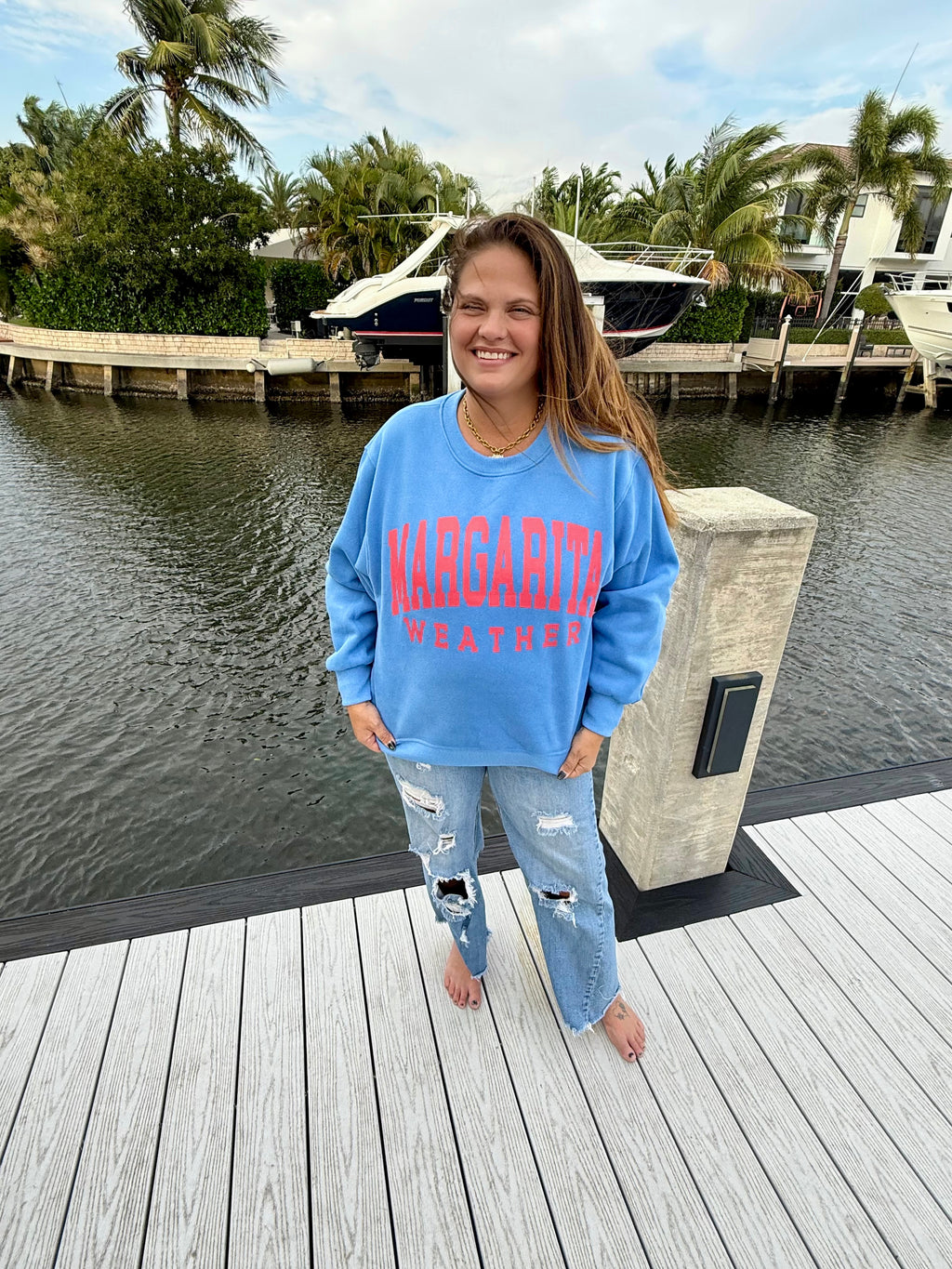 Blue Margarita Weather Sweatshirt by Panache - BFF Here
