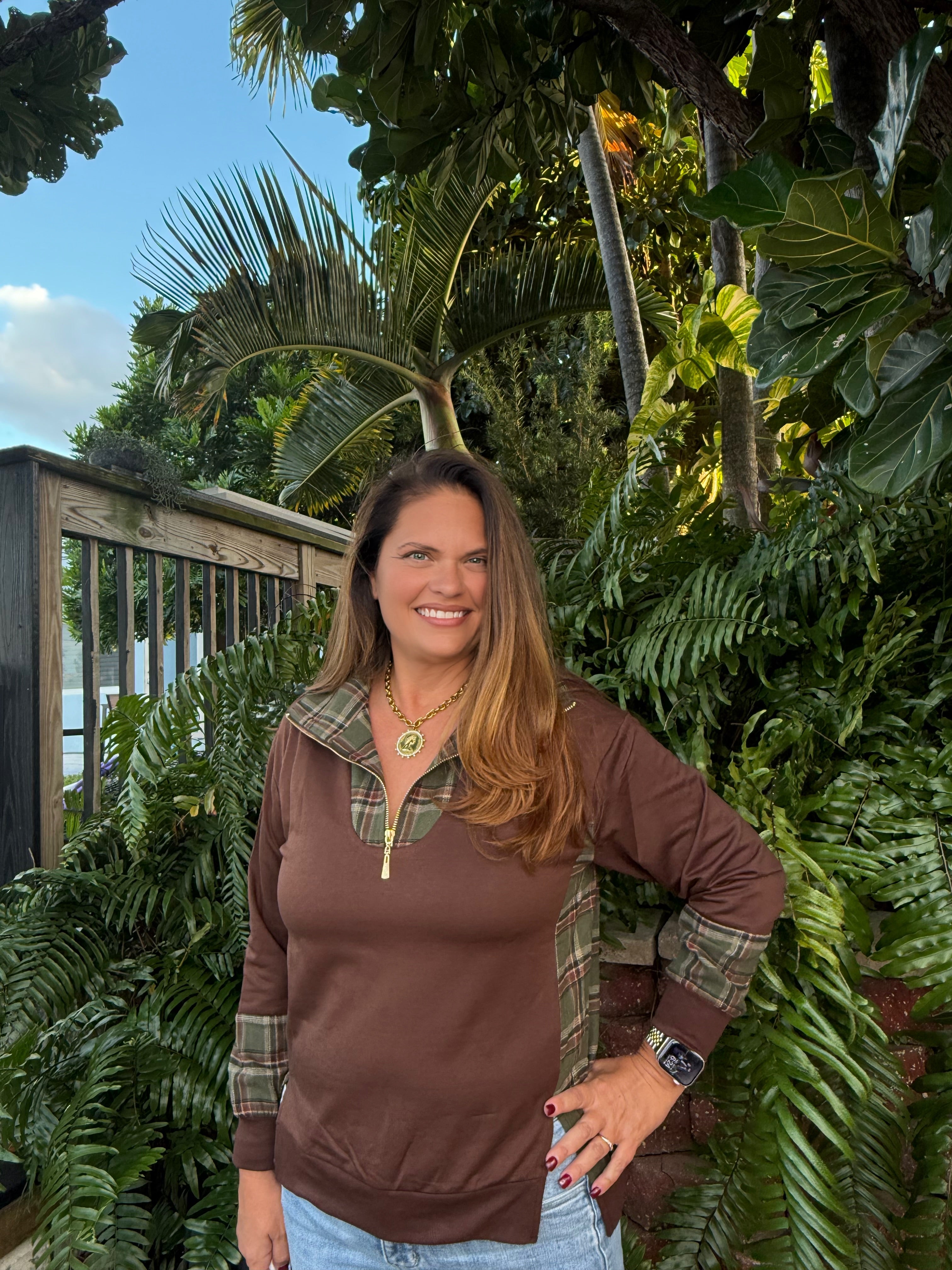 Juniper Plaid Pullover by Jess Lea / Chocolate - BFF Here