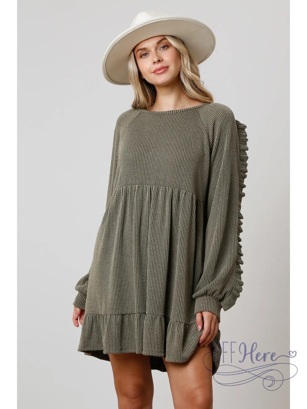 PREORDER: Urban Allure: Two-Tone Rib Mini Dress (Ships End of October ) - BFF Here