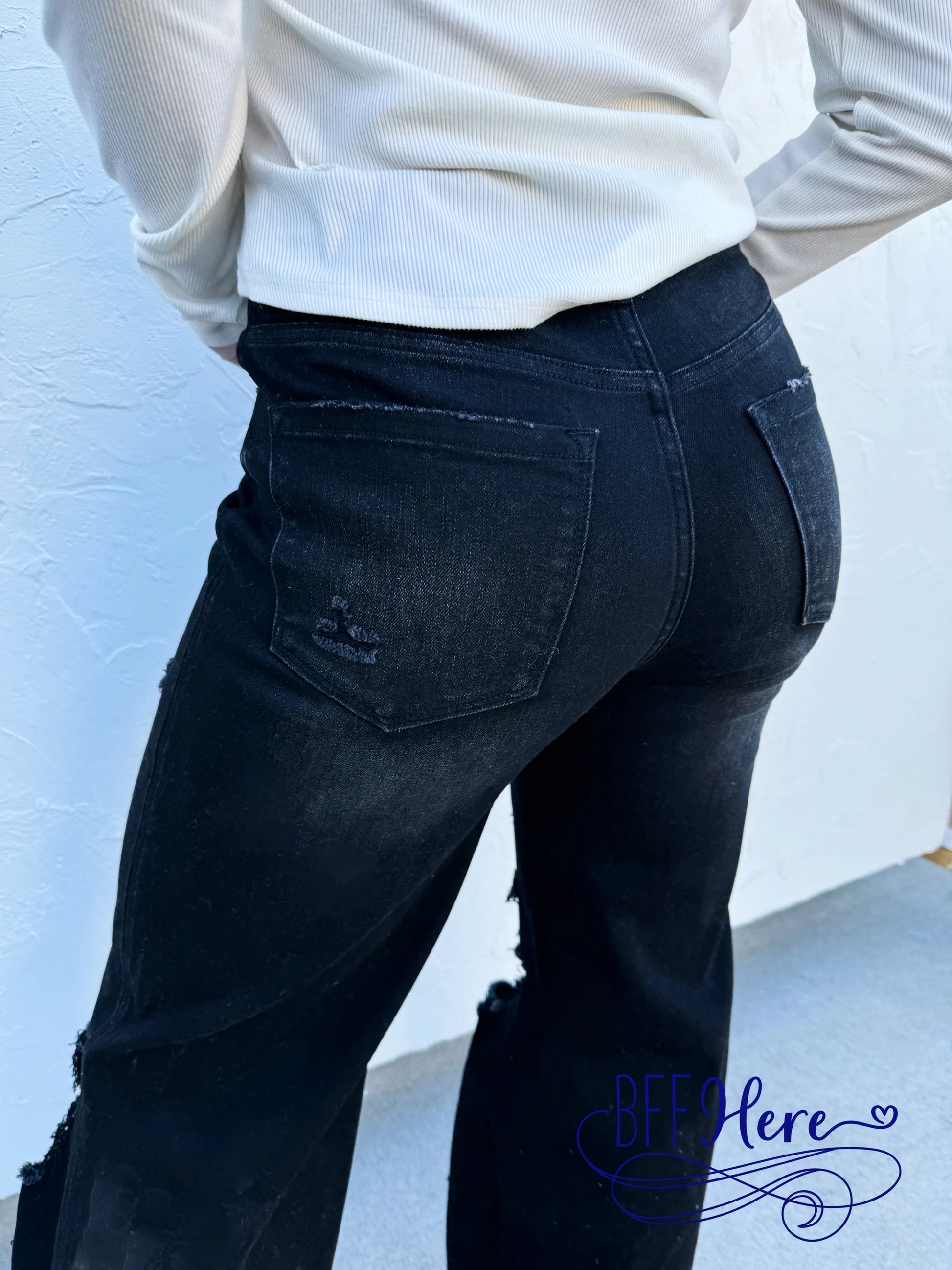 PREORDER:  Midnight Rebel: Black Distressed Denim by Blakeley (Ships Middle of March ) - BFF Here