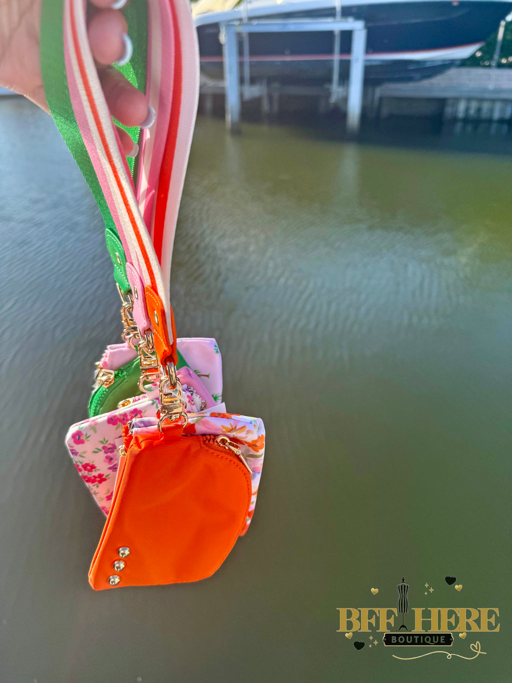 Summer Spritz Dual Pouch Wristlet by Pretty Simple / Choice of Color - BFF Here