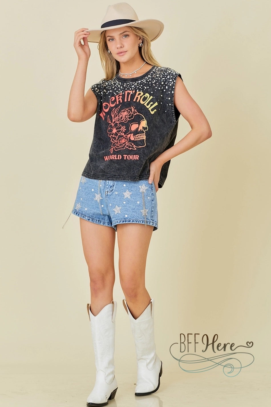 Rock 'n' Roll Rebel Studded Tank - BFF Here