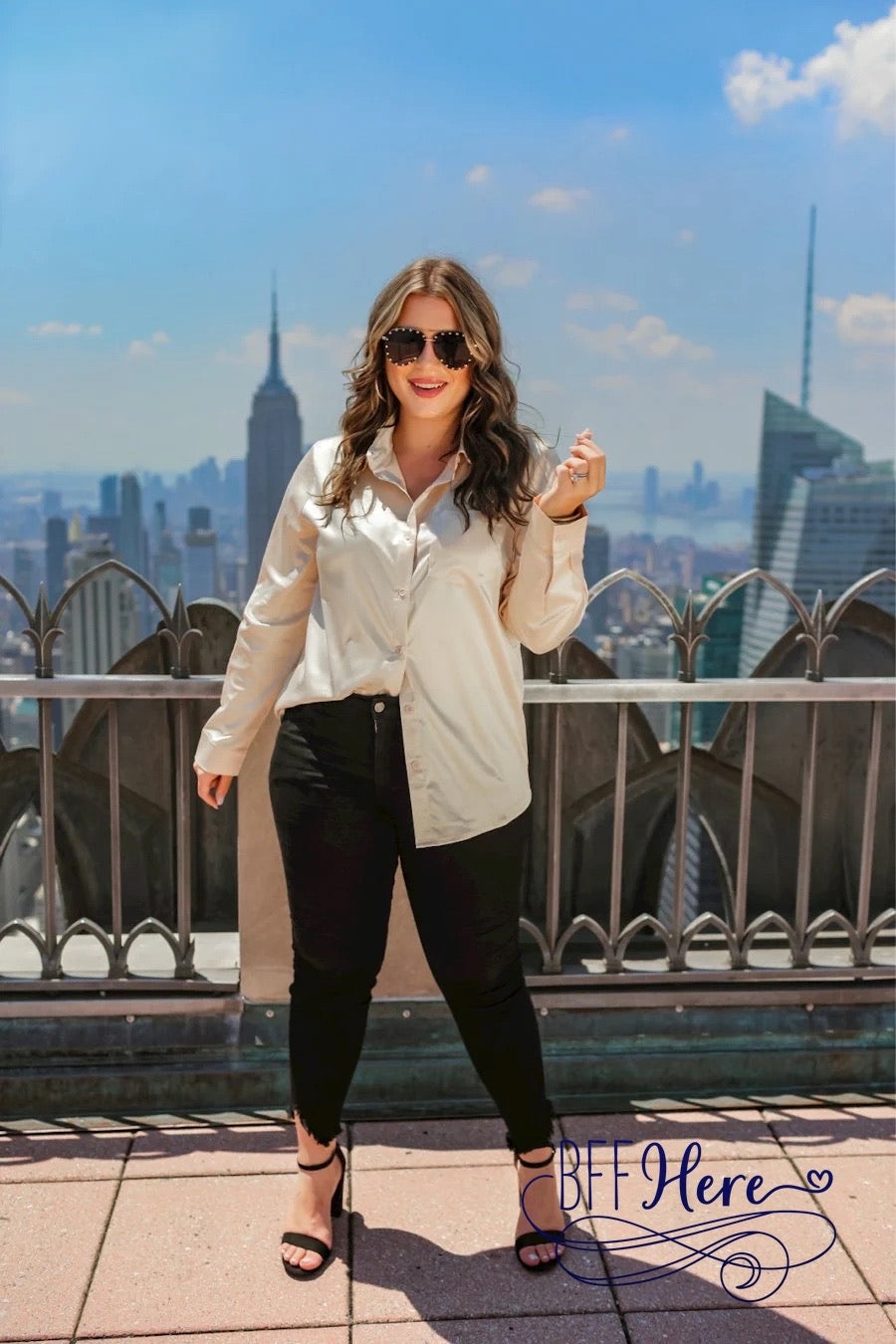 Boss Babe Button Up Top — Champagne - BFF Here