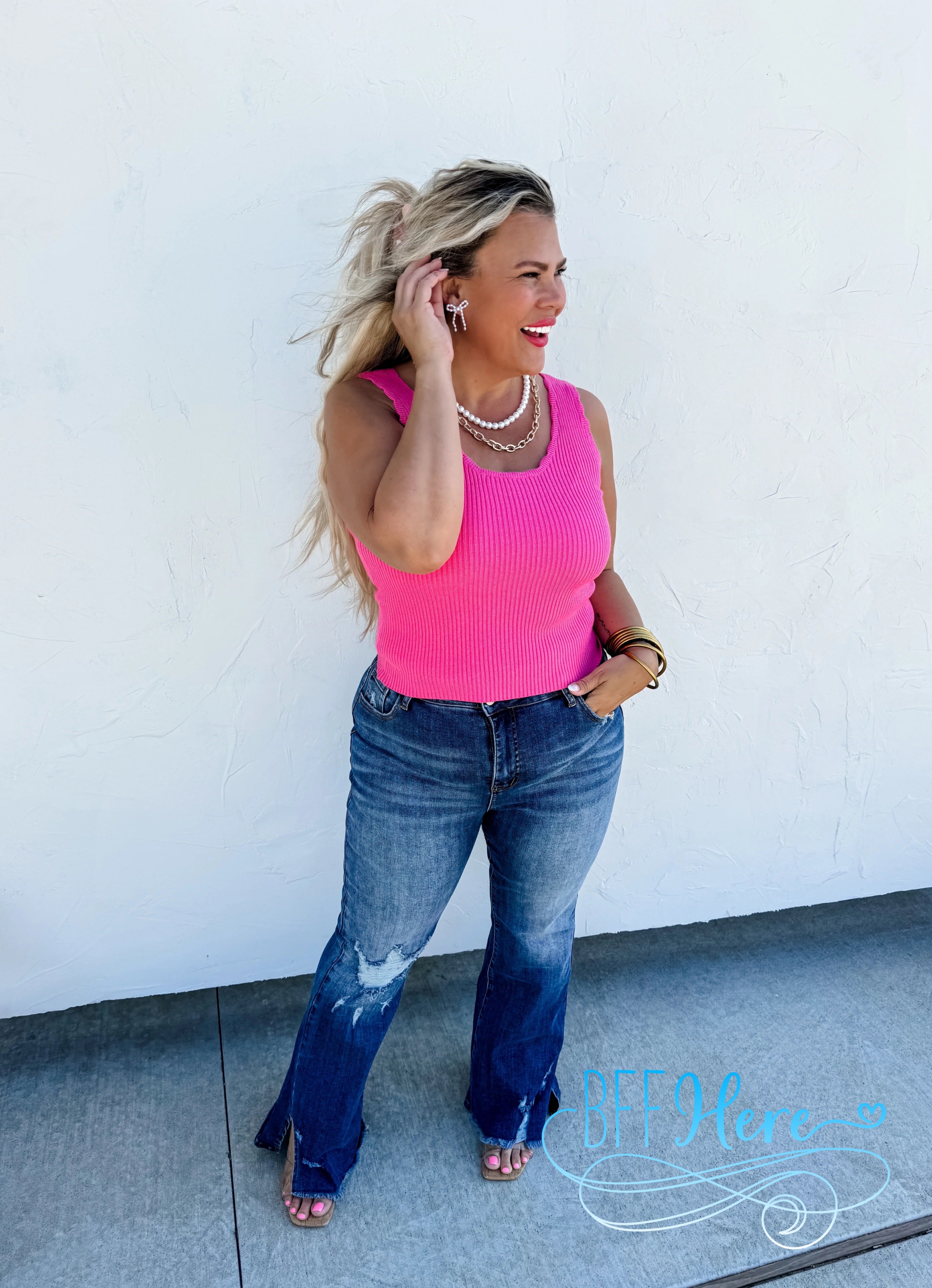 PREORDER: Lillian Scalloped Knit Tank by Blakeley / Choice of Color (Ships Beginning of May) - BFF Here