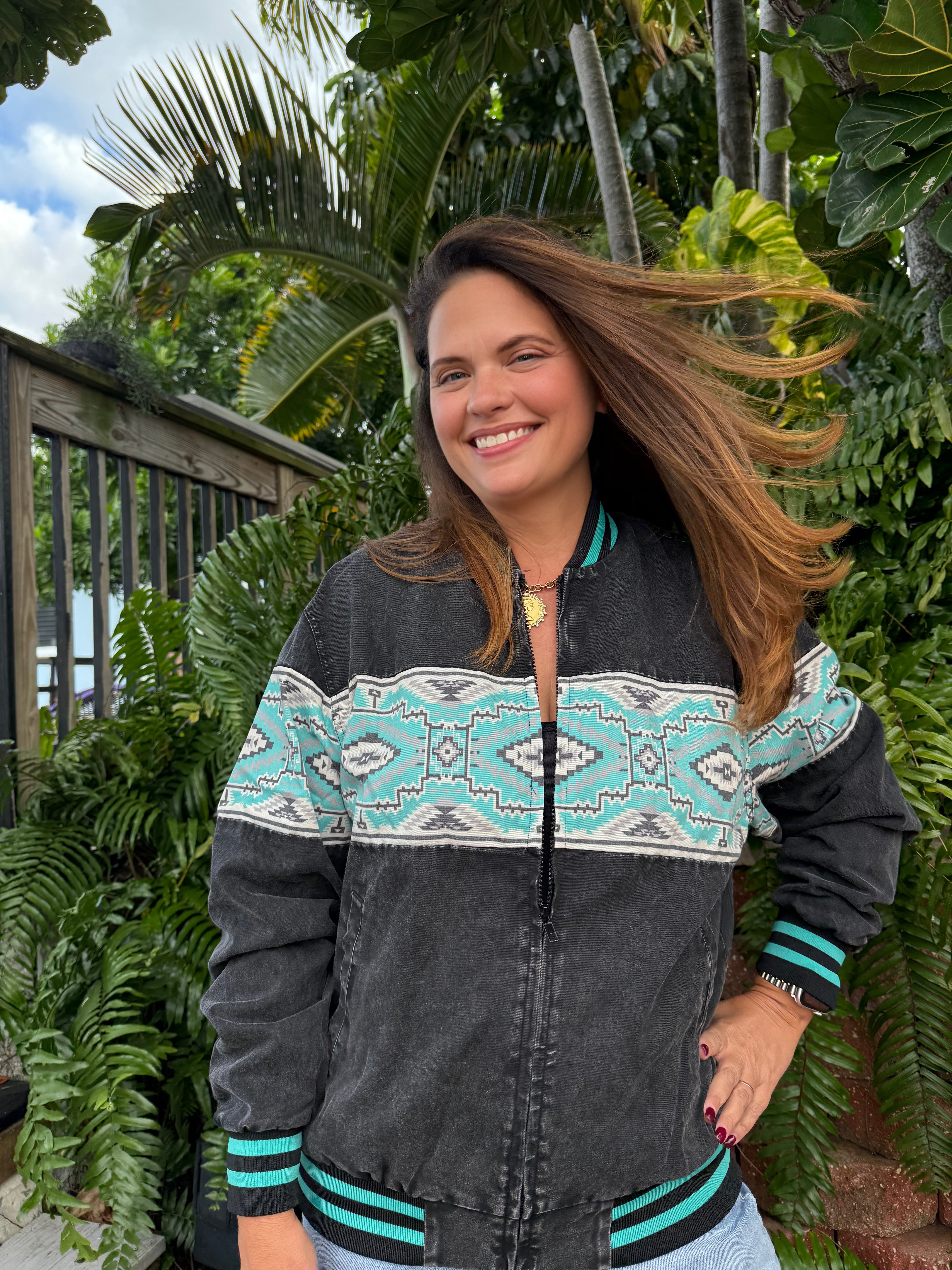 High Desert Horizon Bomber Jacket by Sterling Kreek - BFF Here