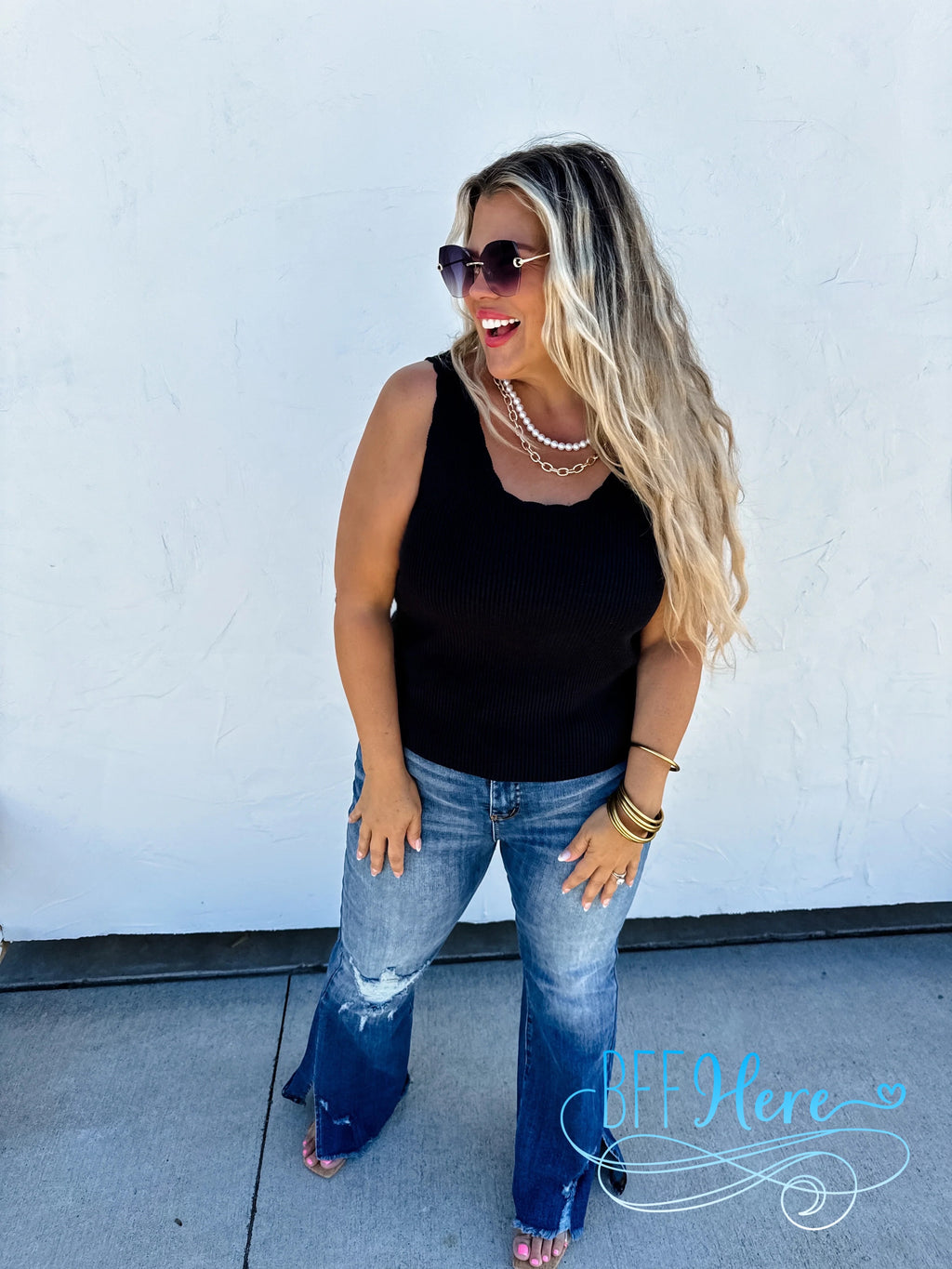 PREORDER: Lillian Scalloped Knit Tank by Blakeley / Choice of Color (Ships Beginning of May) - BFF Here