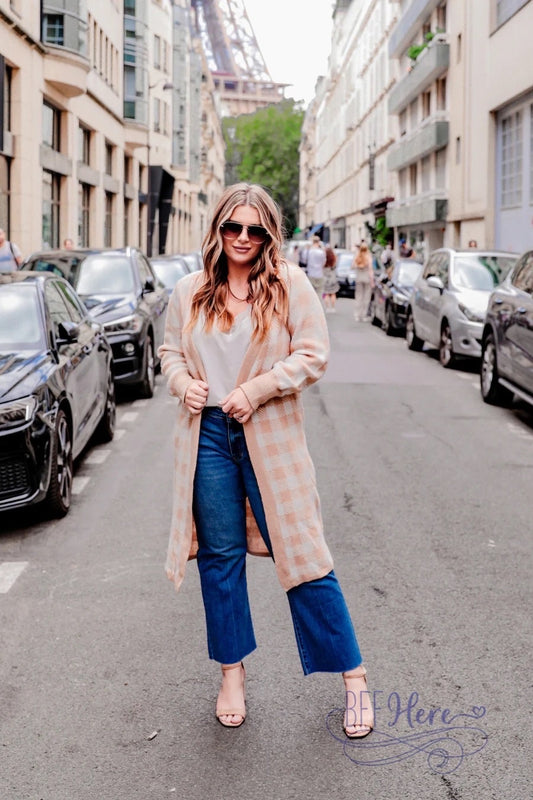 Rain Check Checkered Cardigan - BFF Here