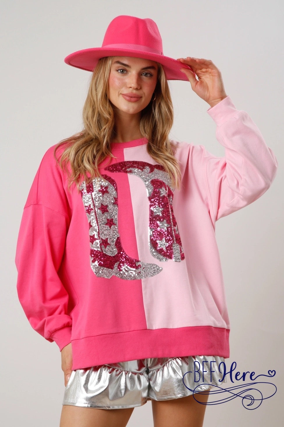 Western Harmony: Colorblock Cowboy Boot Top / Choice of Color (Pink Ships Beginning of January) - BFF Here