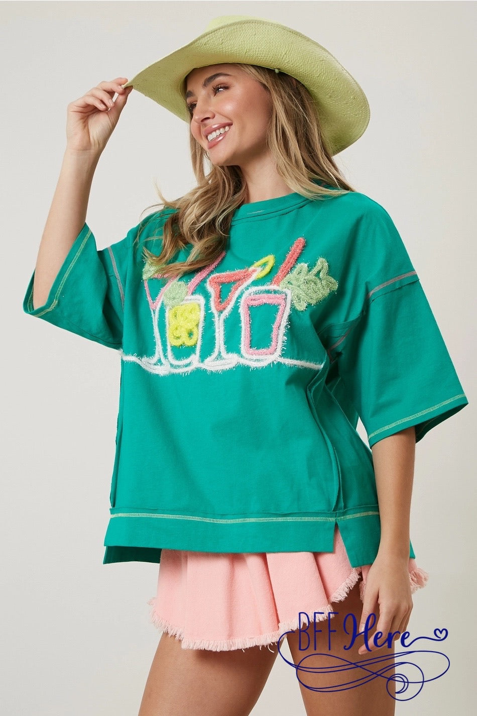 PREORDER: Sip in Style: Lurex-Embroidered Martini & Drinks Top (Ships Middle of February ) - BFF Here