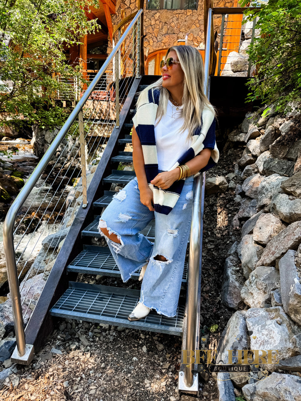 Kadie Stripe Knit Sweater / Choice Of Color by Blakeley - BFF Here