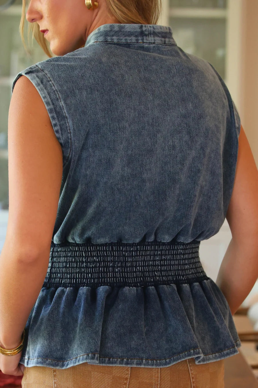 PREORDER: Refined Denim Peplum Top / Light Wash by Jess Lea (ETA: September)