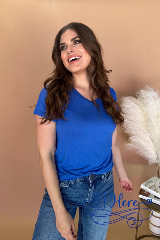 PREORDER: Jess Lea Basic Tee / Royal Blue (Ships End of February) - BFF Here