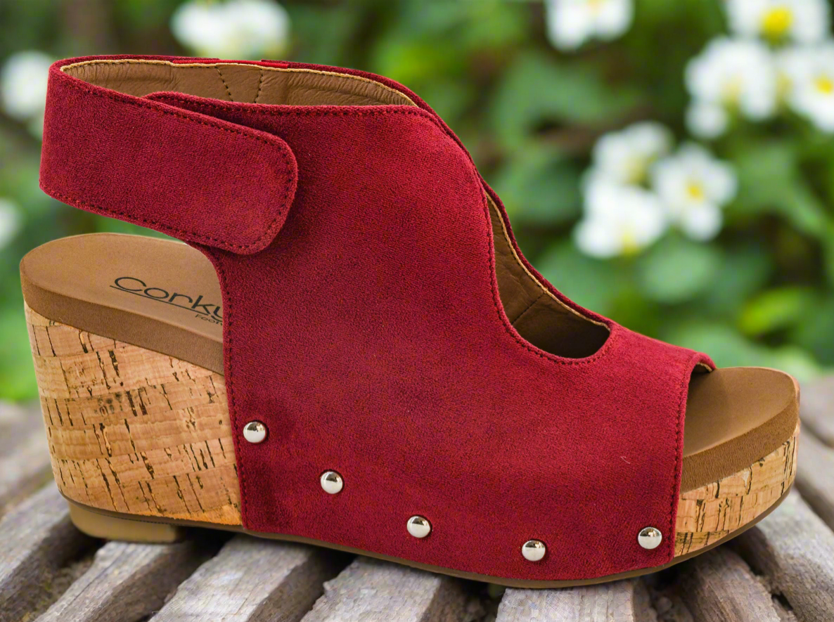 Frisky / Dark Red Faux Suede by Corkys (ETA: Beginning of September) - BFF Here