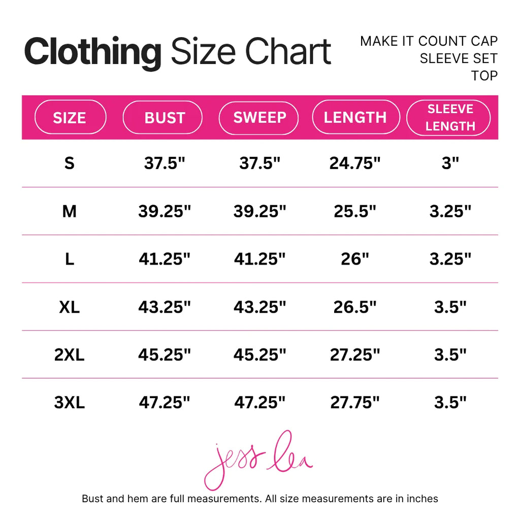 Make It Count Cap Sleeve Set by Jess Lea (Ships in 1 week)