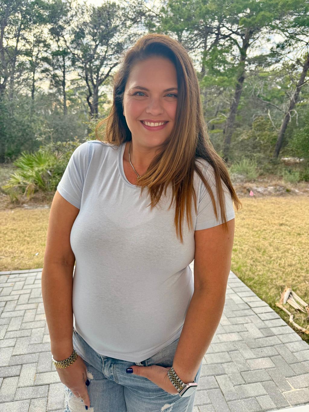 Basic Round Neck Short Sleeve Cotton Jersey Top by POL (Ships 2-3 weeks) - BFF Here