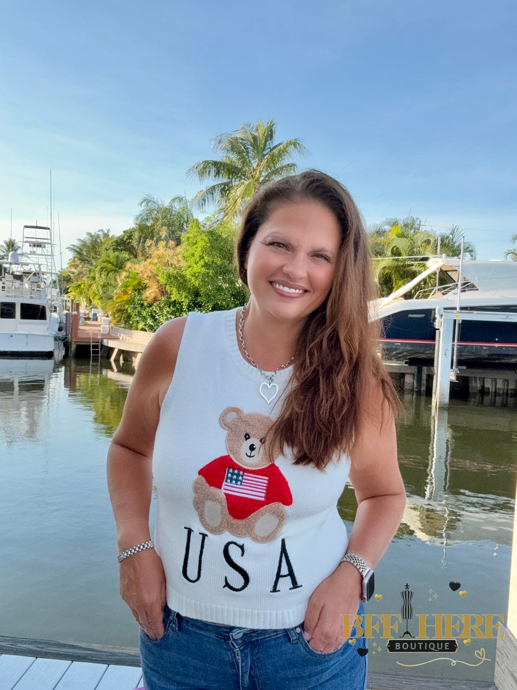 Stars & Teddy USA Sweater Tank by Sweet Lovely by Jen - BFF Here