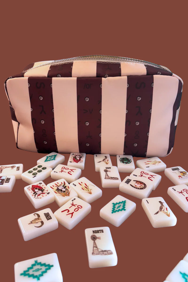 Wild West Mahjong Set, Includes Tile’s, Racks (4), Tile Bag, And Mat by Sterling Kreek - BFF Here