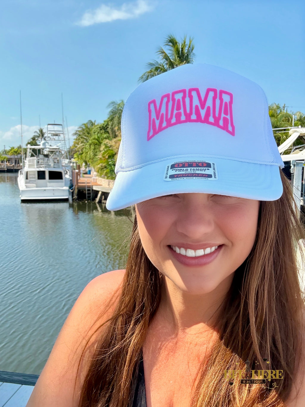 Mama Puff White Trucker Cap - BFF Here