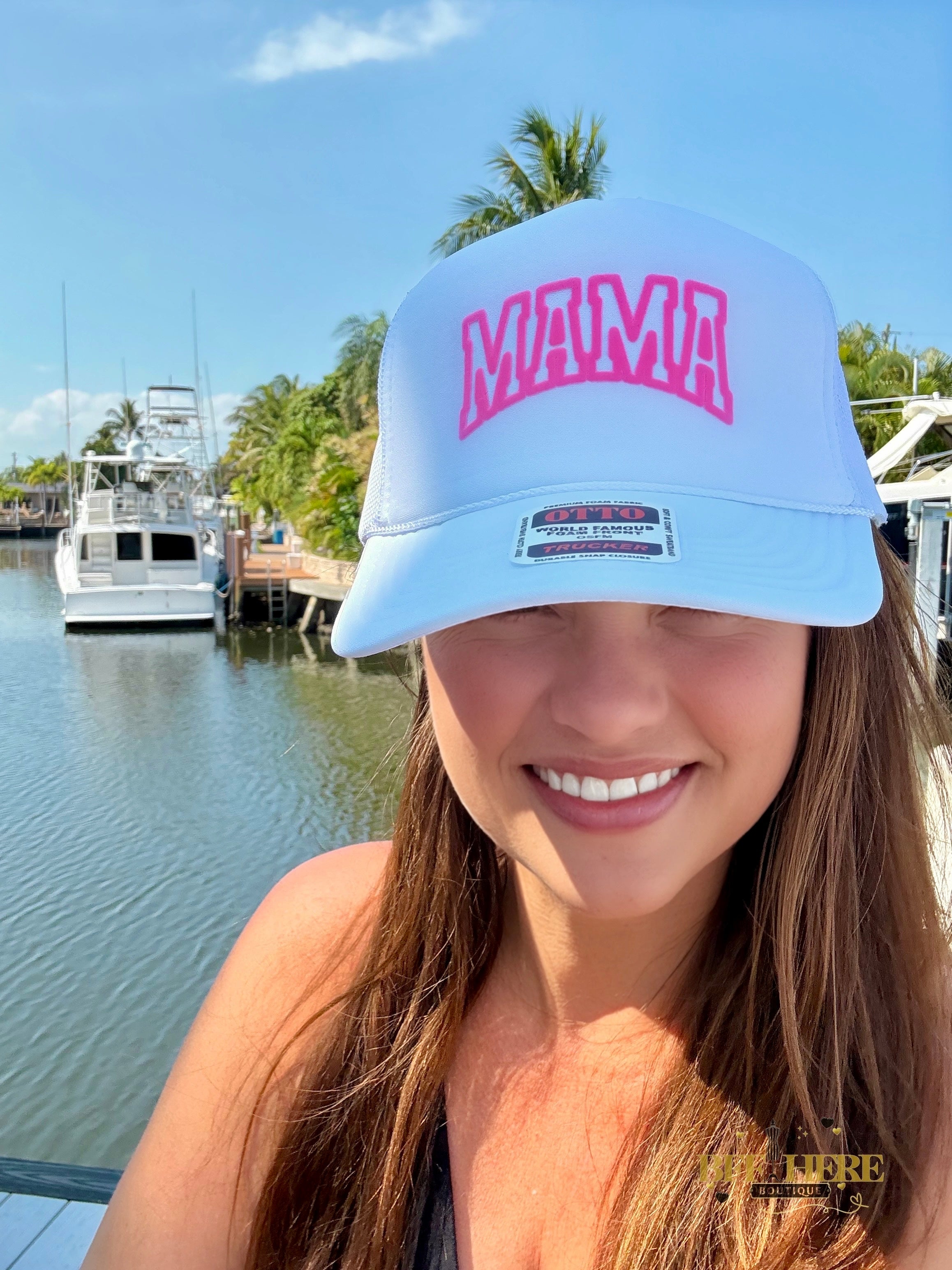 Mama Puff White Trucker Cap - BFF Here