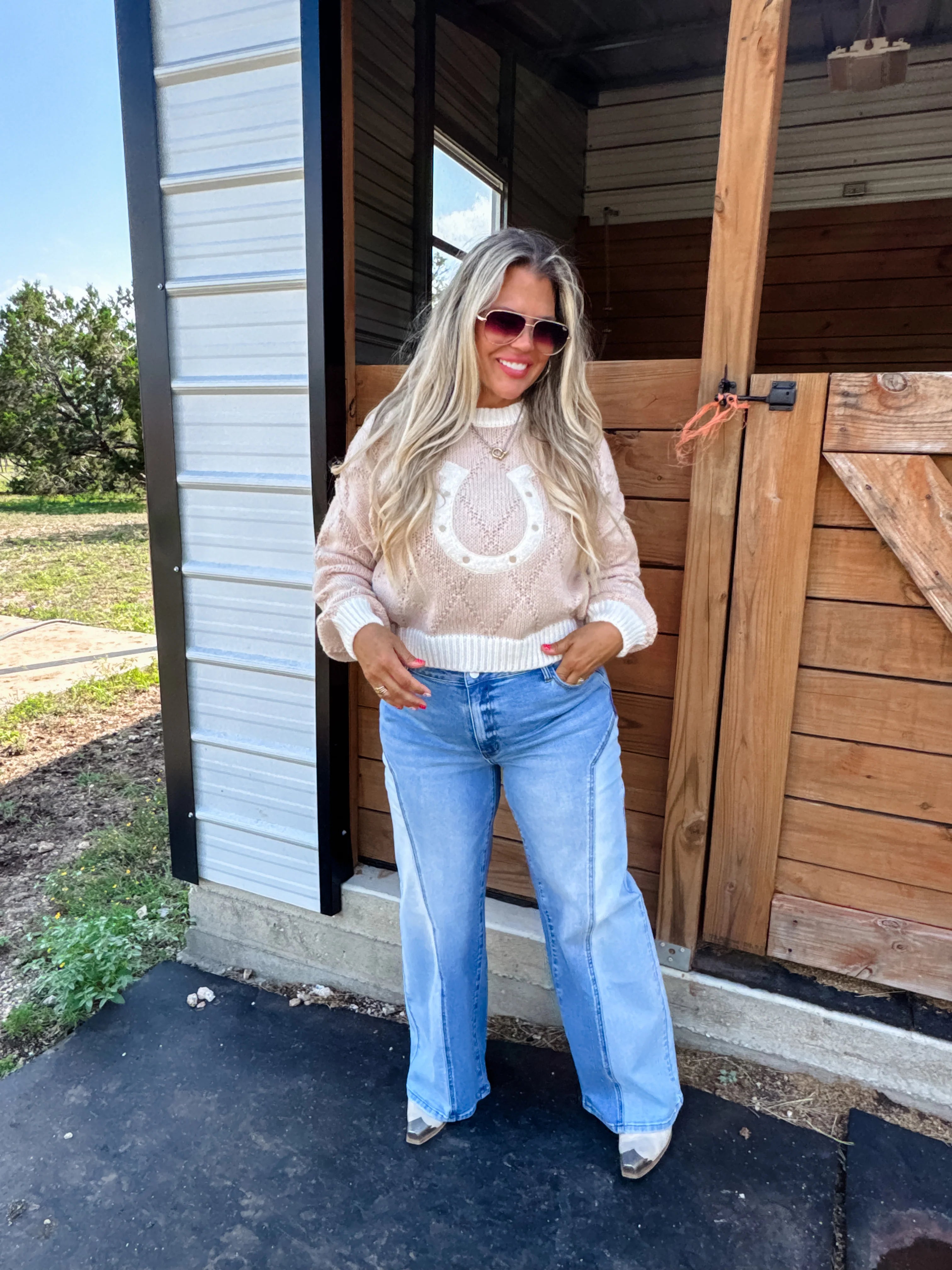 Trailblazer Two Toned Jeans by Blakeley - BFF Here