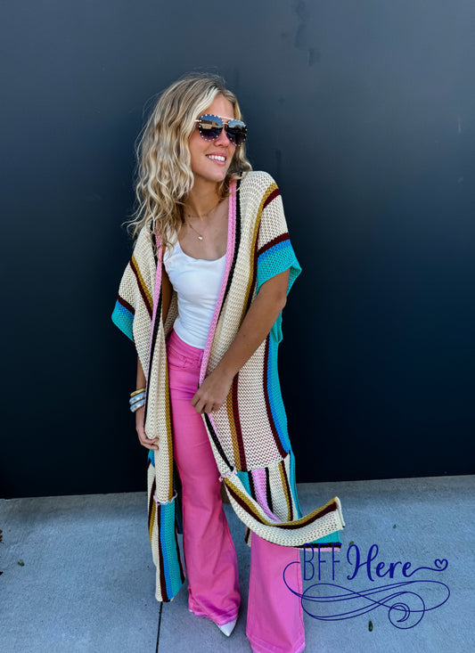 PREORDER: Rainbow Rapture: The Ultimate Colorful Stripe Kimono by Blakeley (Ships Beginning of March) - BFF Here