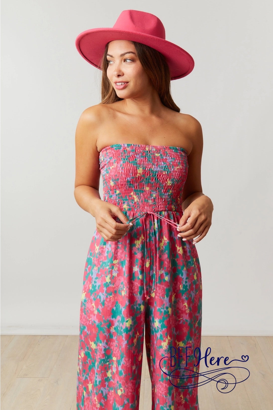 Blooming Elegance: Floral Printed Jumpsuit - BFF Here