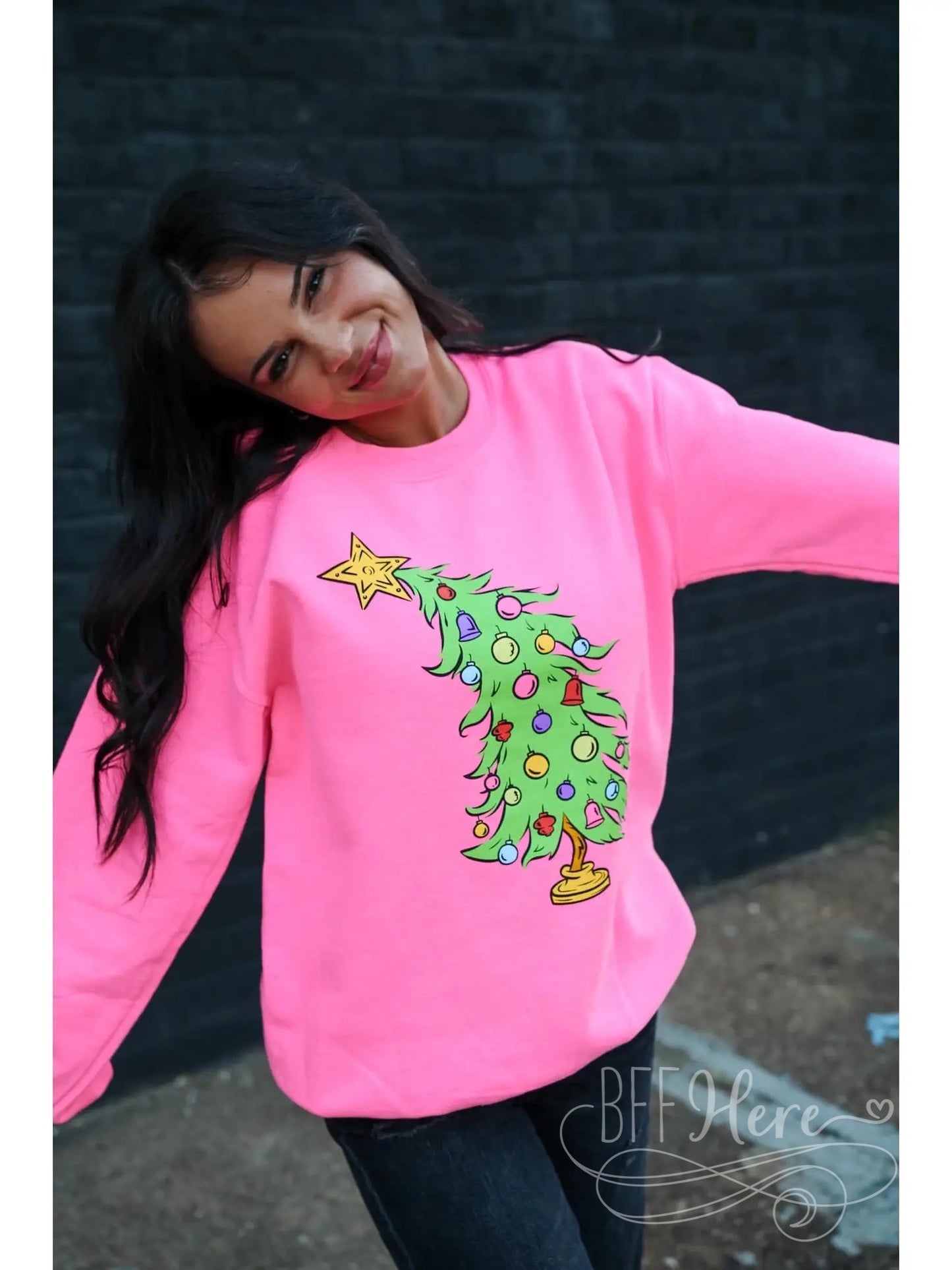 Who Christmas Tree Sweatshirt - BFF Here