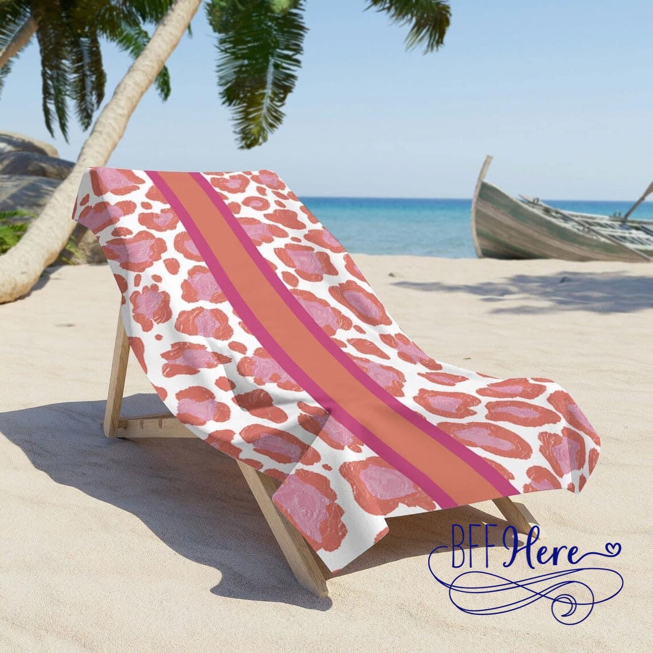 Wild Blush: Pink Leopard Print Towel - BFF Here