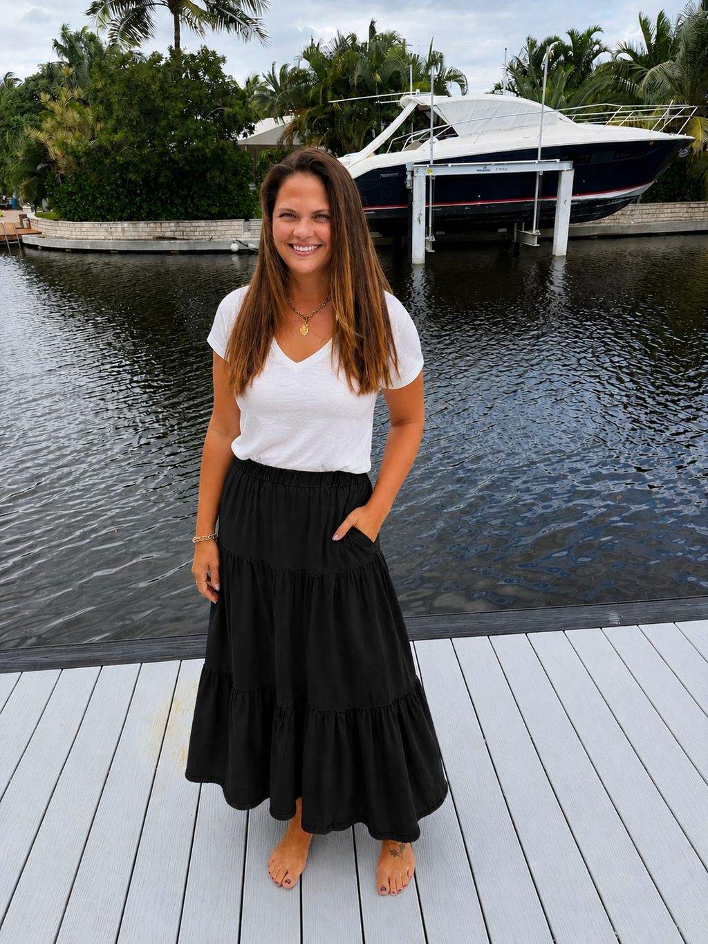 PREORDER: Boardwalk Beauty Tiered Maxi Skirt (ETA: August)