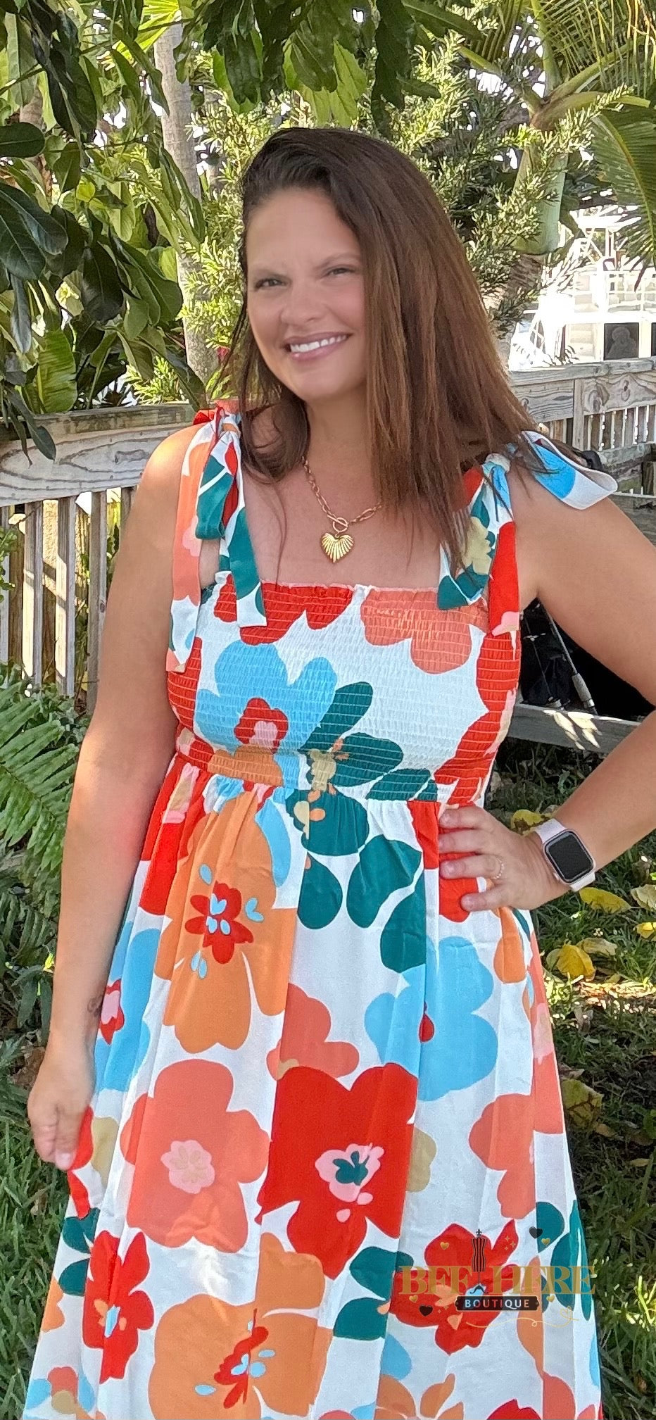 Tropical Charm Smocked Dress - BFF Here