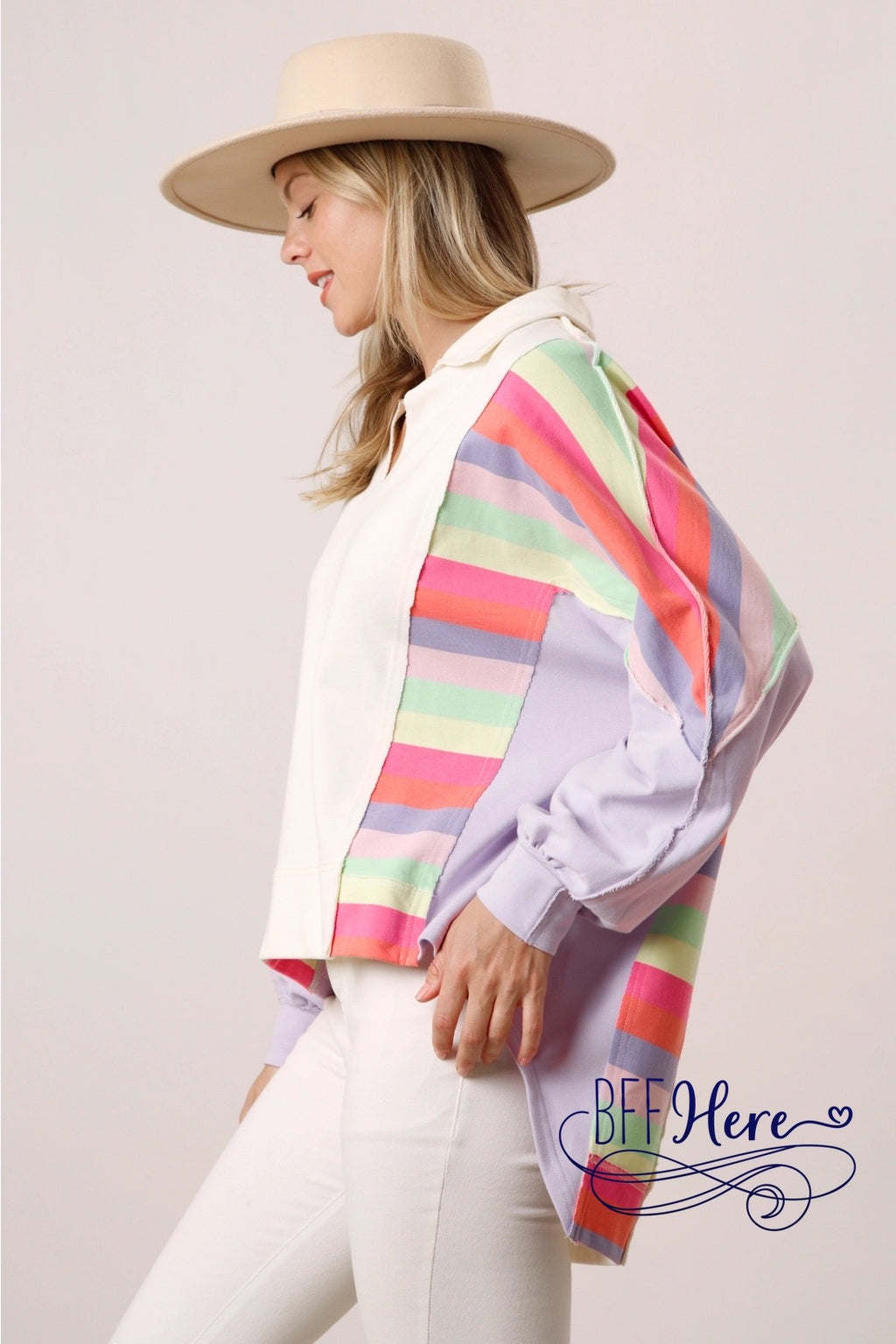PREORDER: Urban Palette: Relaxed Fit Color Block Sweatshirt ( Ships Middle of January ) - BFF Here
