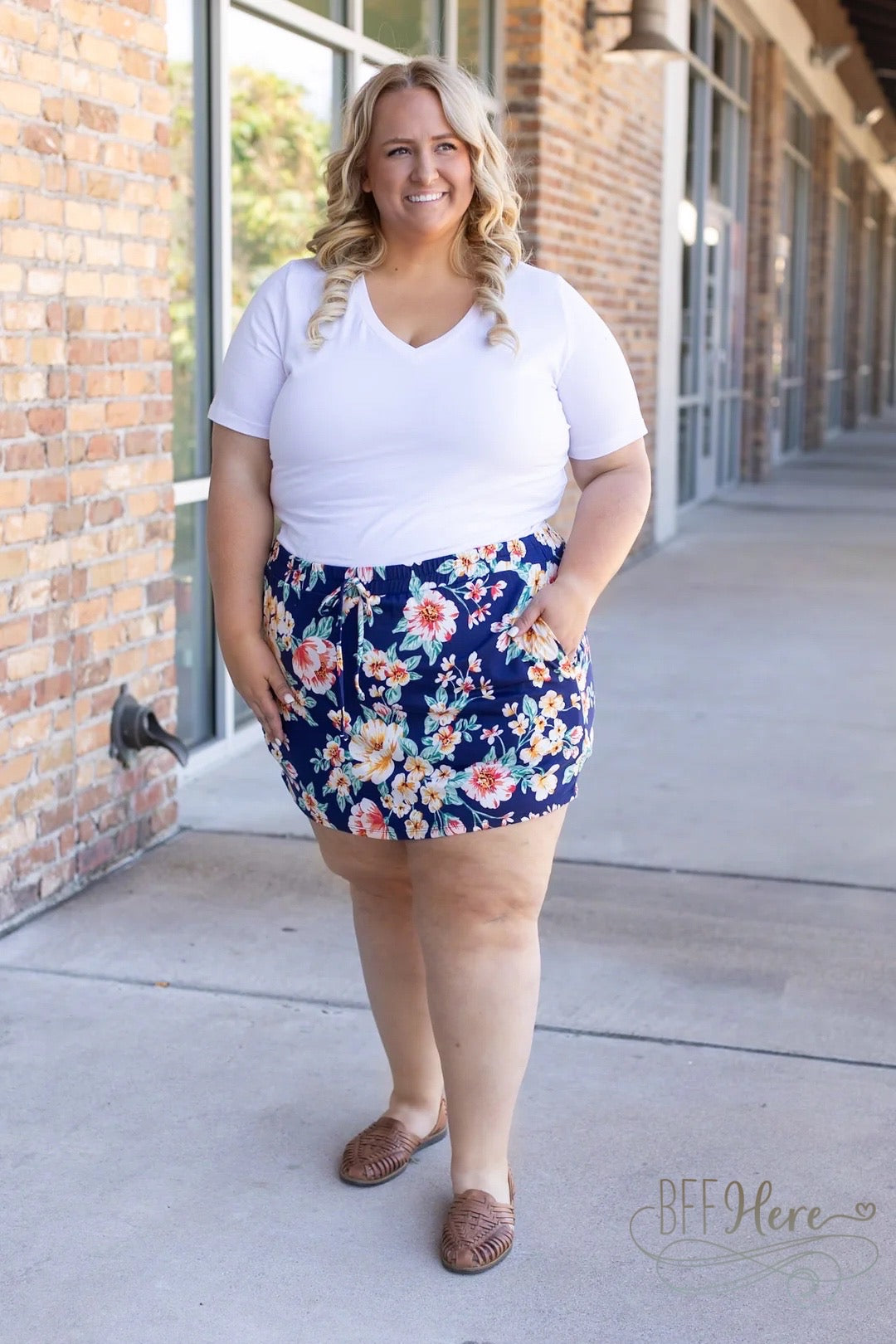 Sienna Skort - Navy Tropical - BFF Here