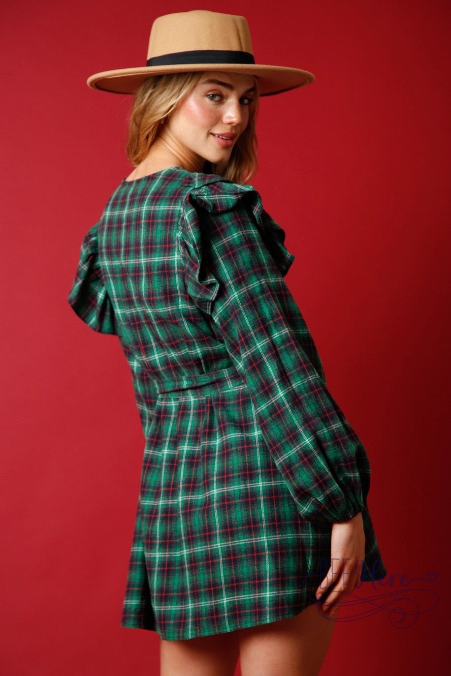 Checkmate Chic: Ruffled Plaid Mini Dress - BFF Here