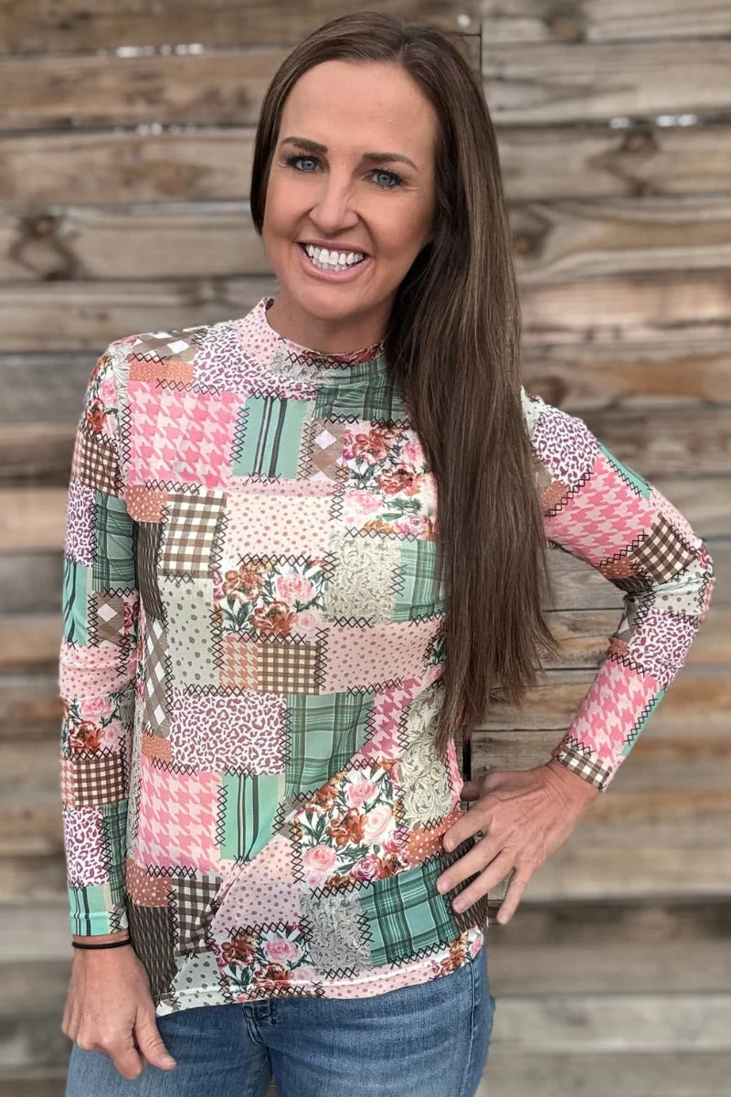 Mosaic Spring Mesh Top by Sterling Kreek