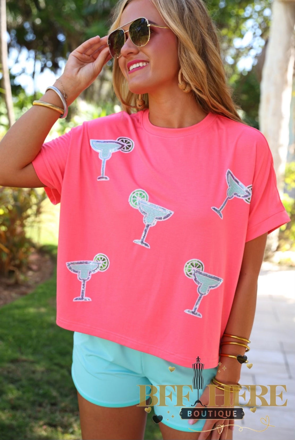 Margaritaville Sequin Patch Top by Jess Lea - BFF Here