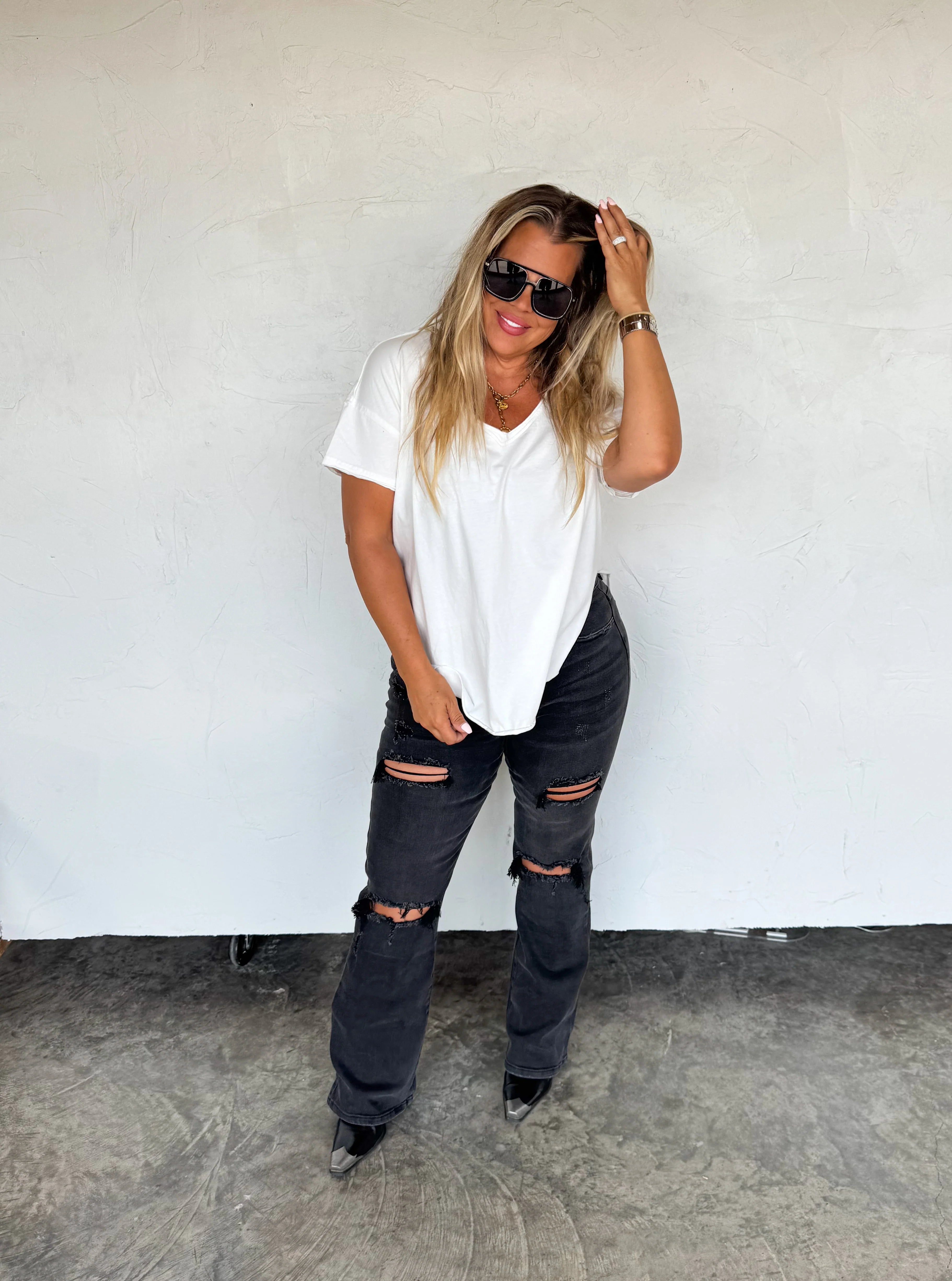 PREORDER: Ashland Straight Leg Distressed Jeans by Blakeley (ETA: Early November) - BFF Here