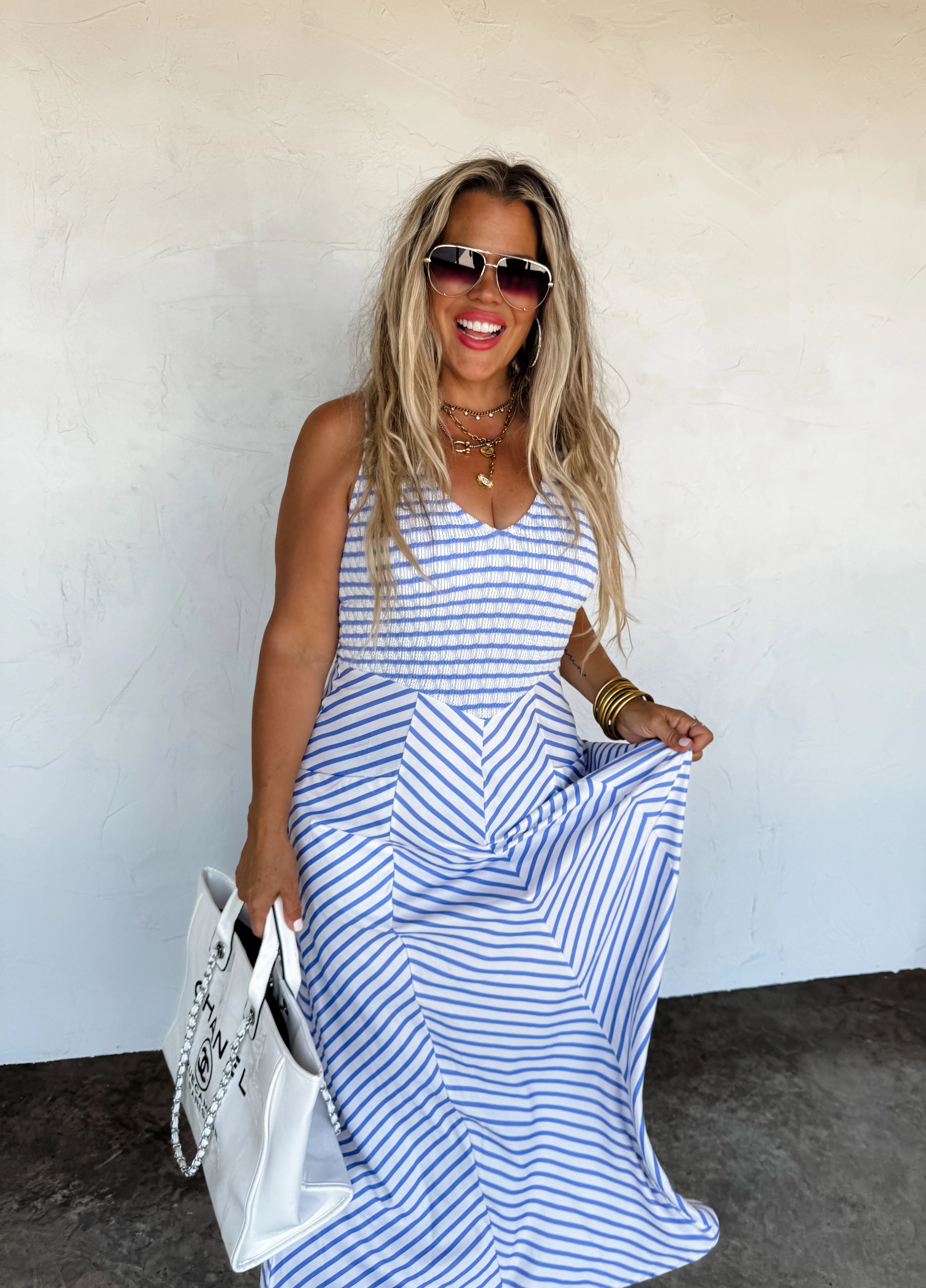 Luciana Stripe Dress by Blakeley - BFF Here