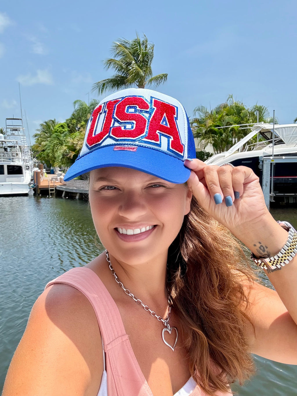 USA Patch Trucker Hat - BFF Here