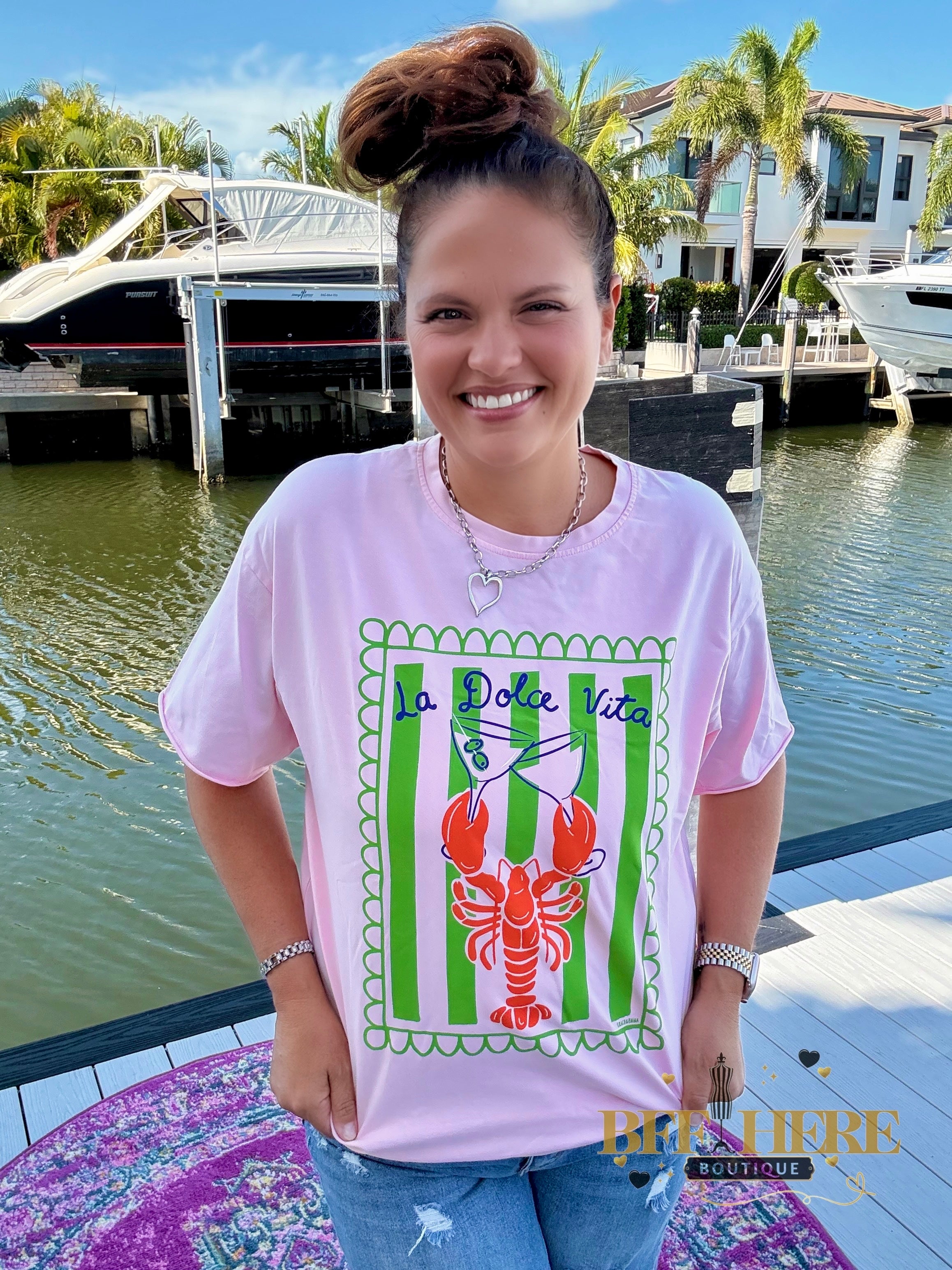 Dolce Vita on Pink Tee by Grace + Emma - BFF Here