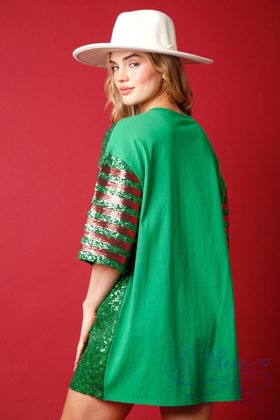 Sweet Sparkle Sequin Candy Cane Dress / Choice of Color - BFF Here