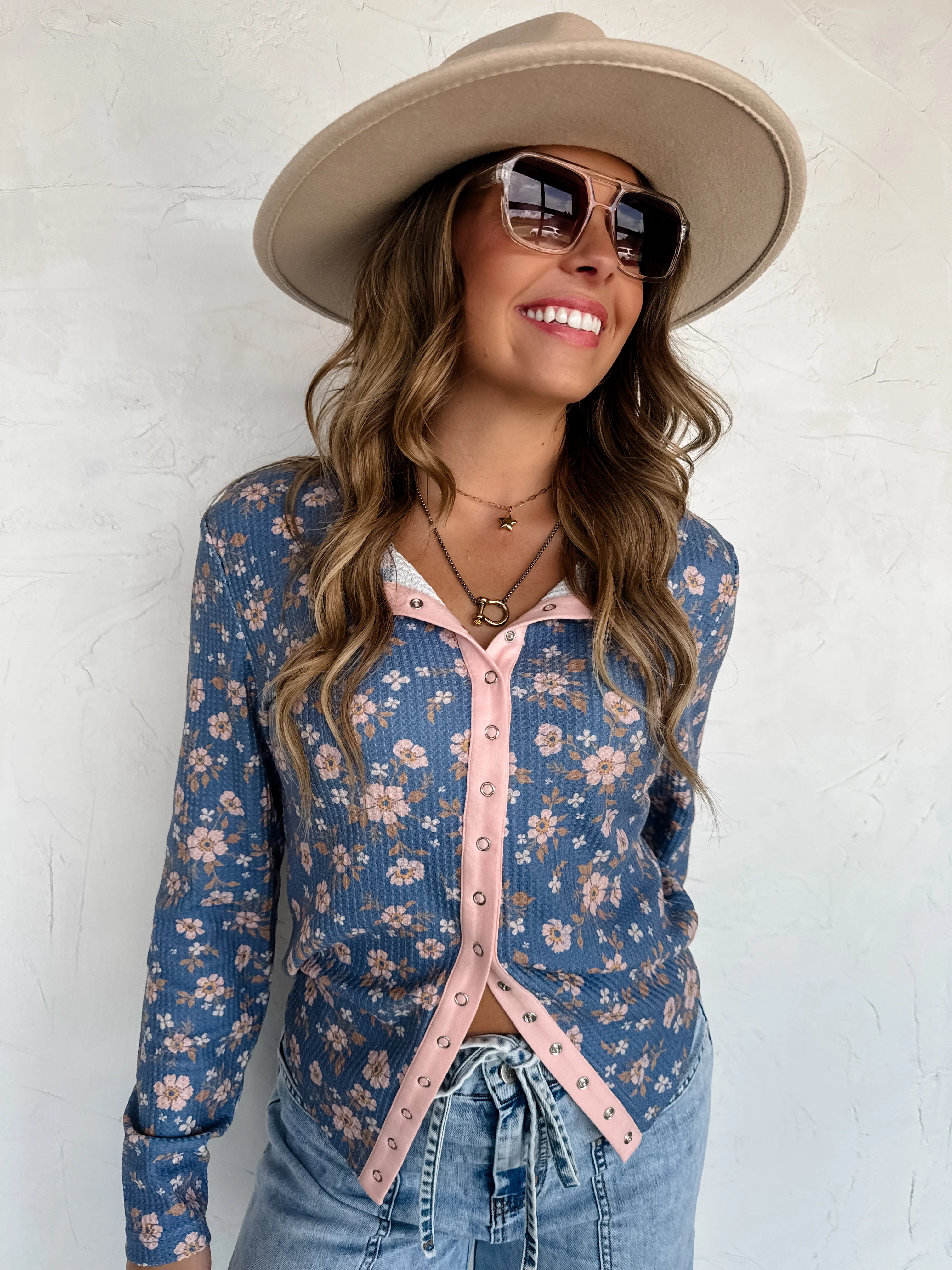 PREORDER: Kori Snap Button Waffle Top by Blakeley (ETA: Late December) - BFF Here