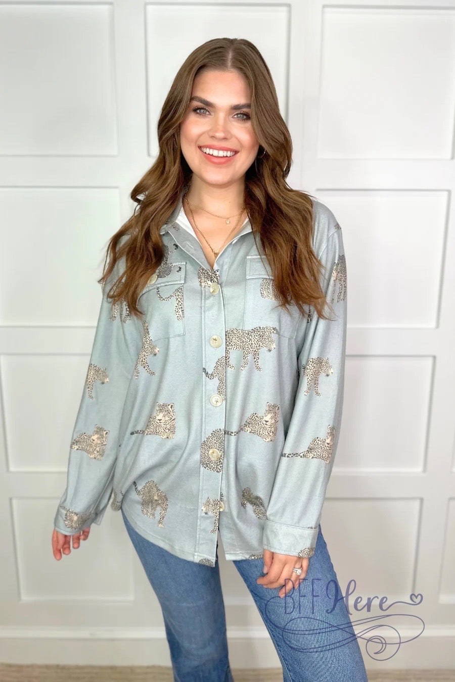 PREORDER-Take A Walk Cheetah Button Up Top (Ships Beginning of December) - BFF Here
