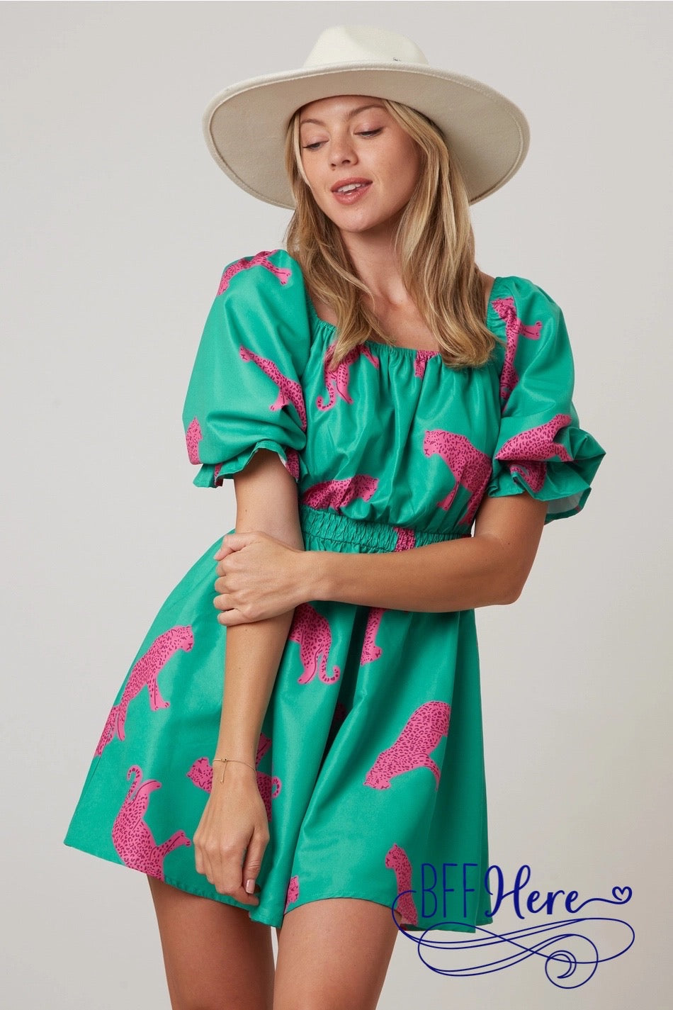 Poplin Prowess: Playful Cheetah Dress - BFF Here