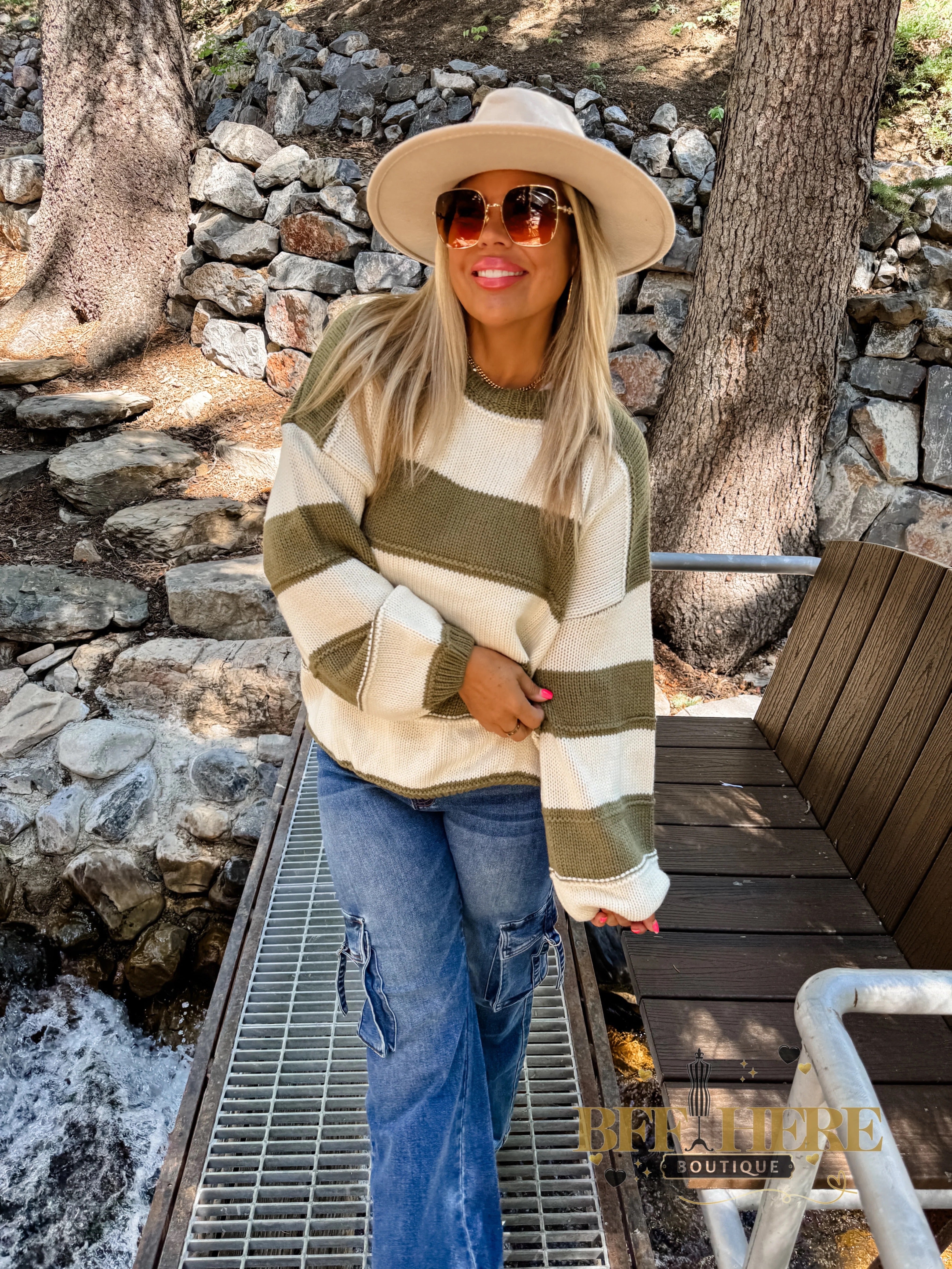 Kadie Stripe Knit Sweater / Choice Of Color by Blakeley - BFF Here