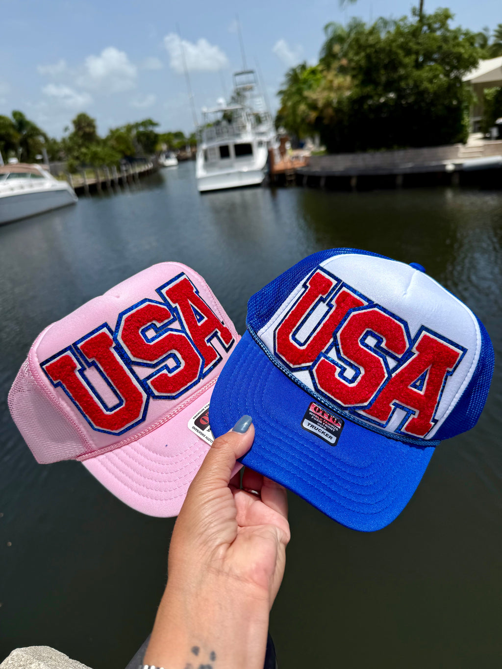 USA Patch Trucker Hat - BFF Here