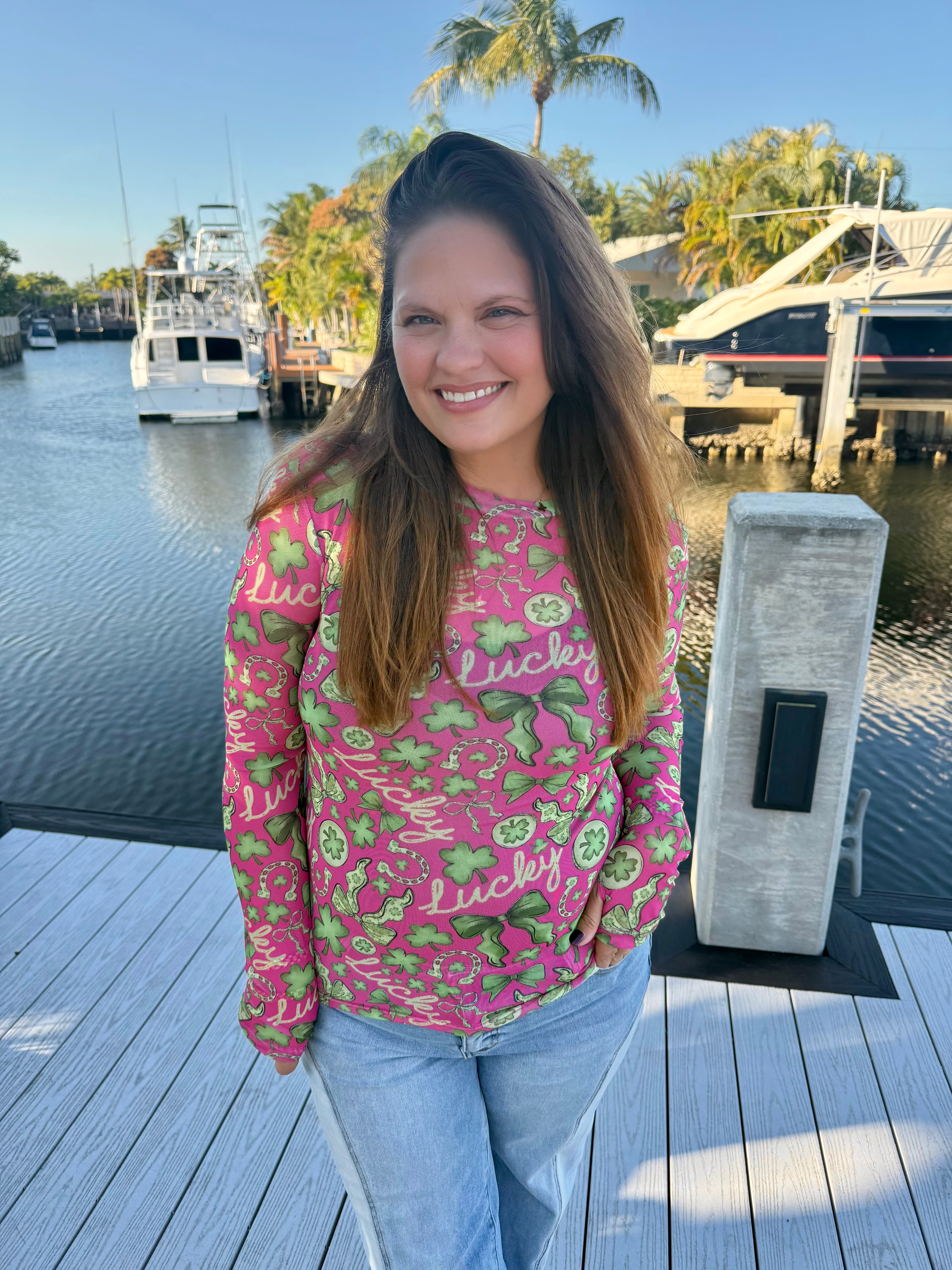 Lucky Girl Mesh Top by Blakeley - BFF Here