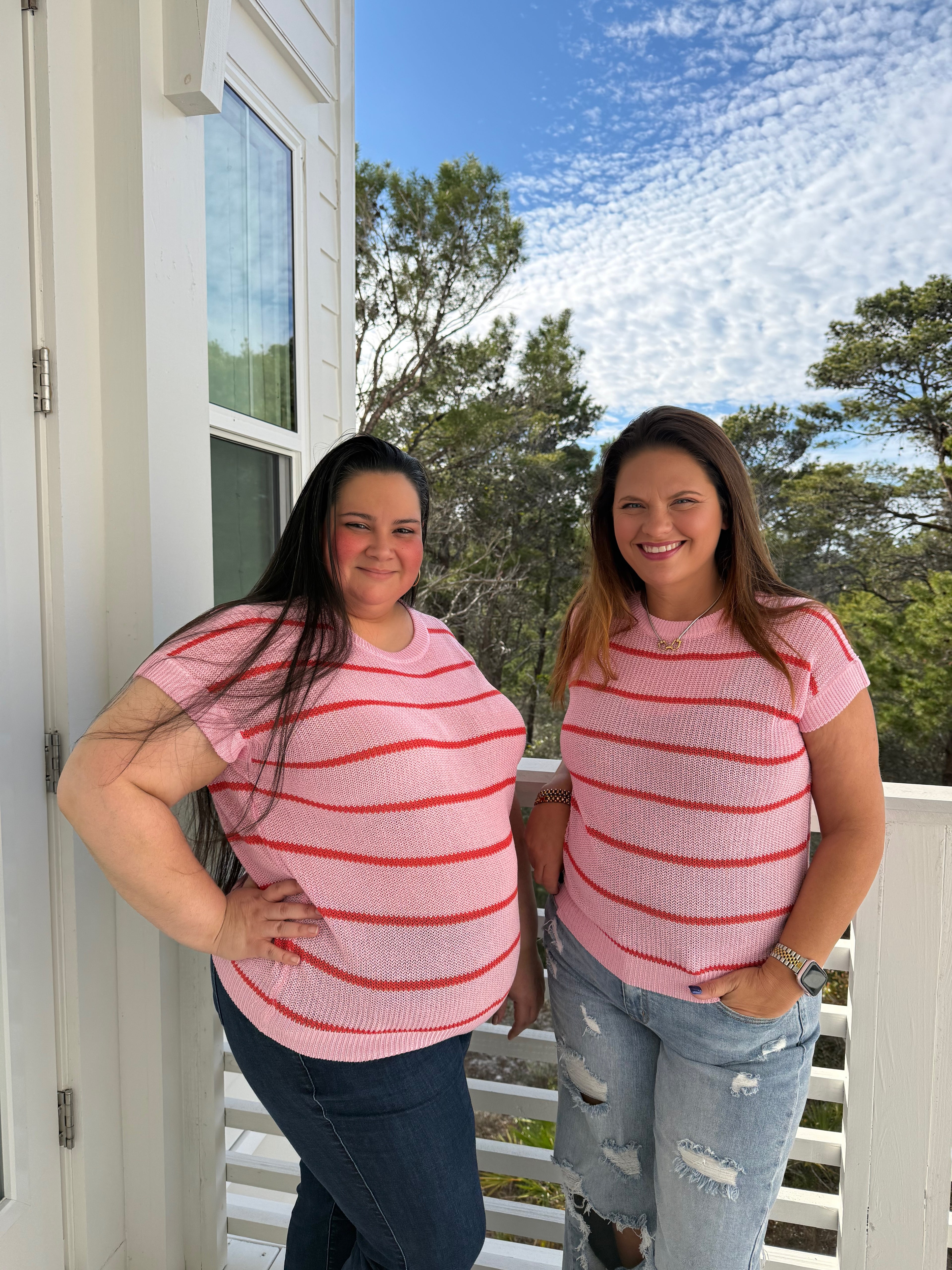 Relaxed Fit Striped Short Sleeve Knit Top by Sew In Love (Ships 2-3 weeks) - BFF Here