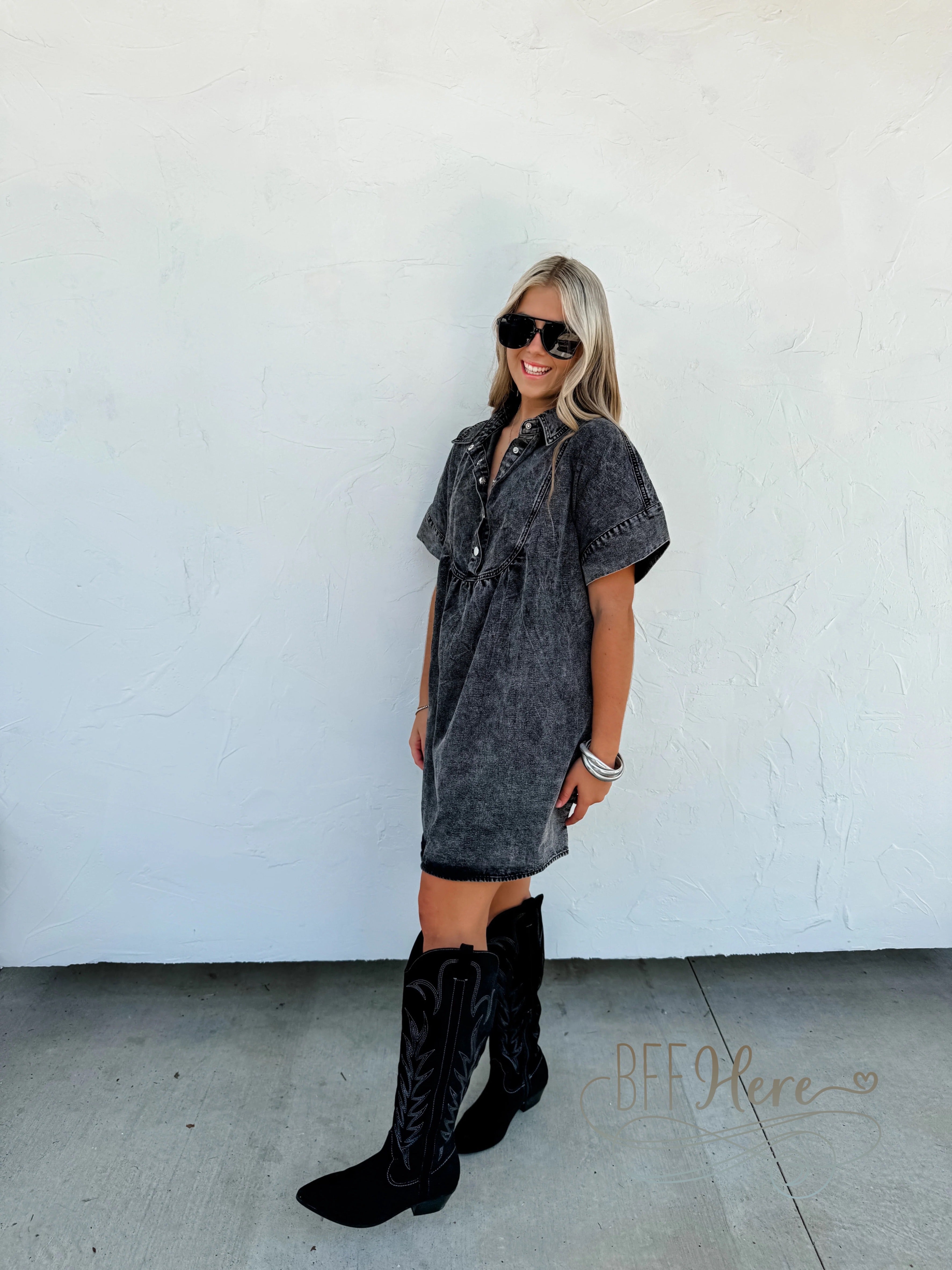 PREORDER: Last Dance Denim Dress by Blakeley (Ships Middle of October) - BFF Here